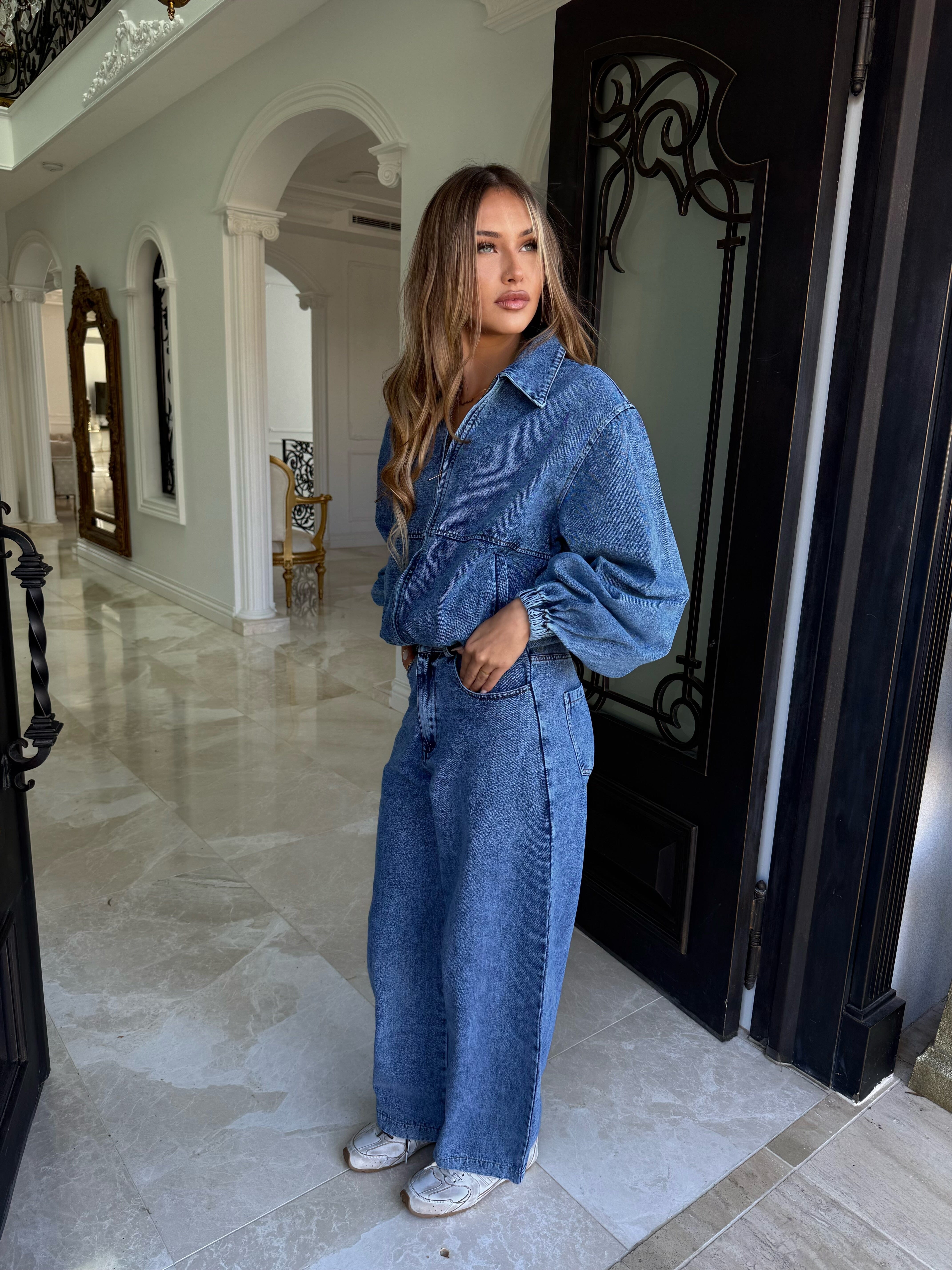 Denim Bomber Set