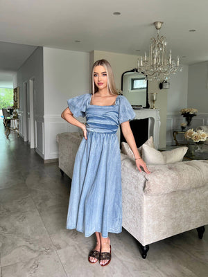 Puffy Denim Dress