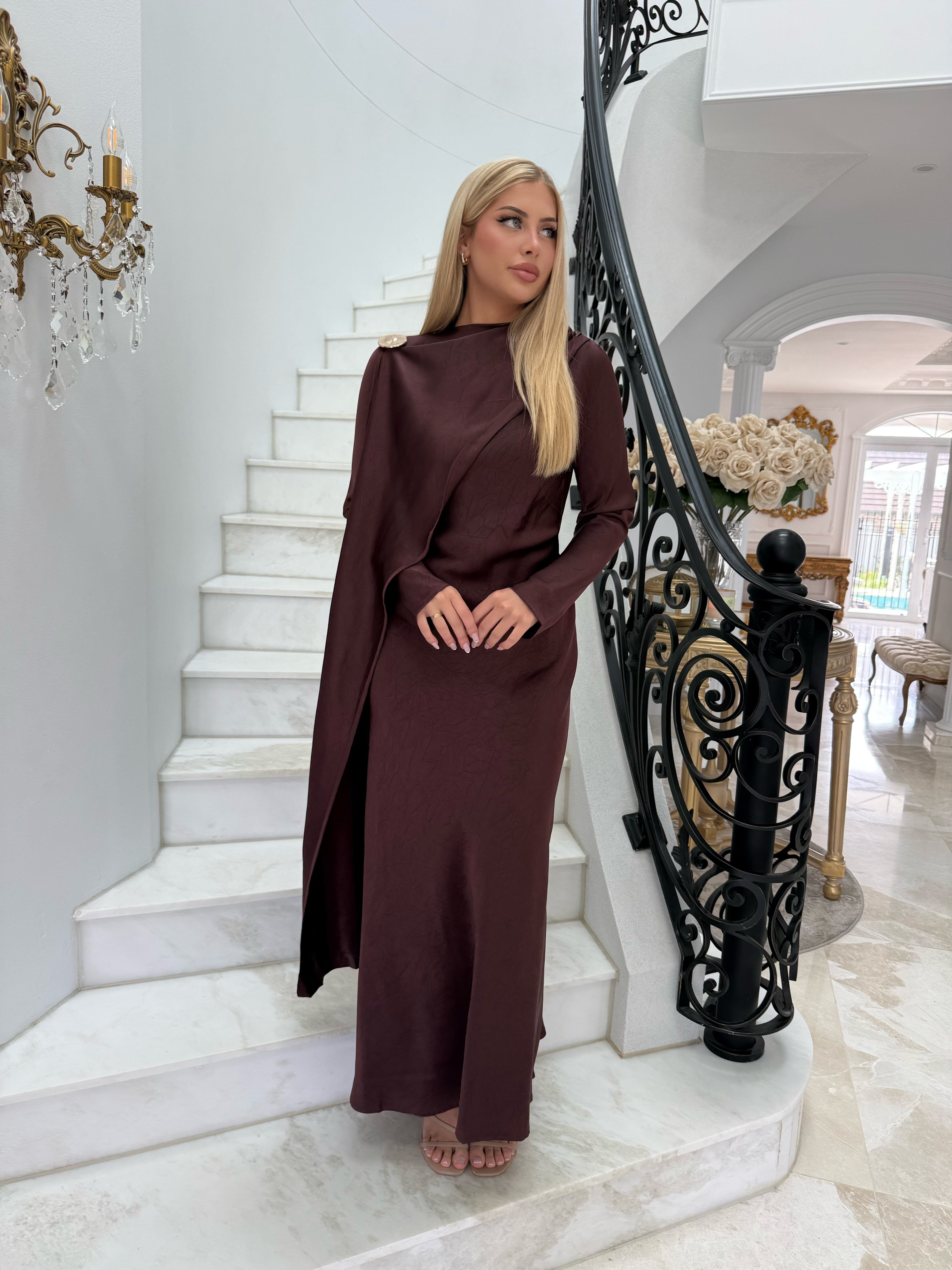 Layali Satin Throw Dress