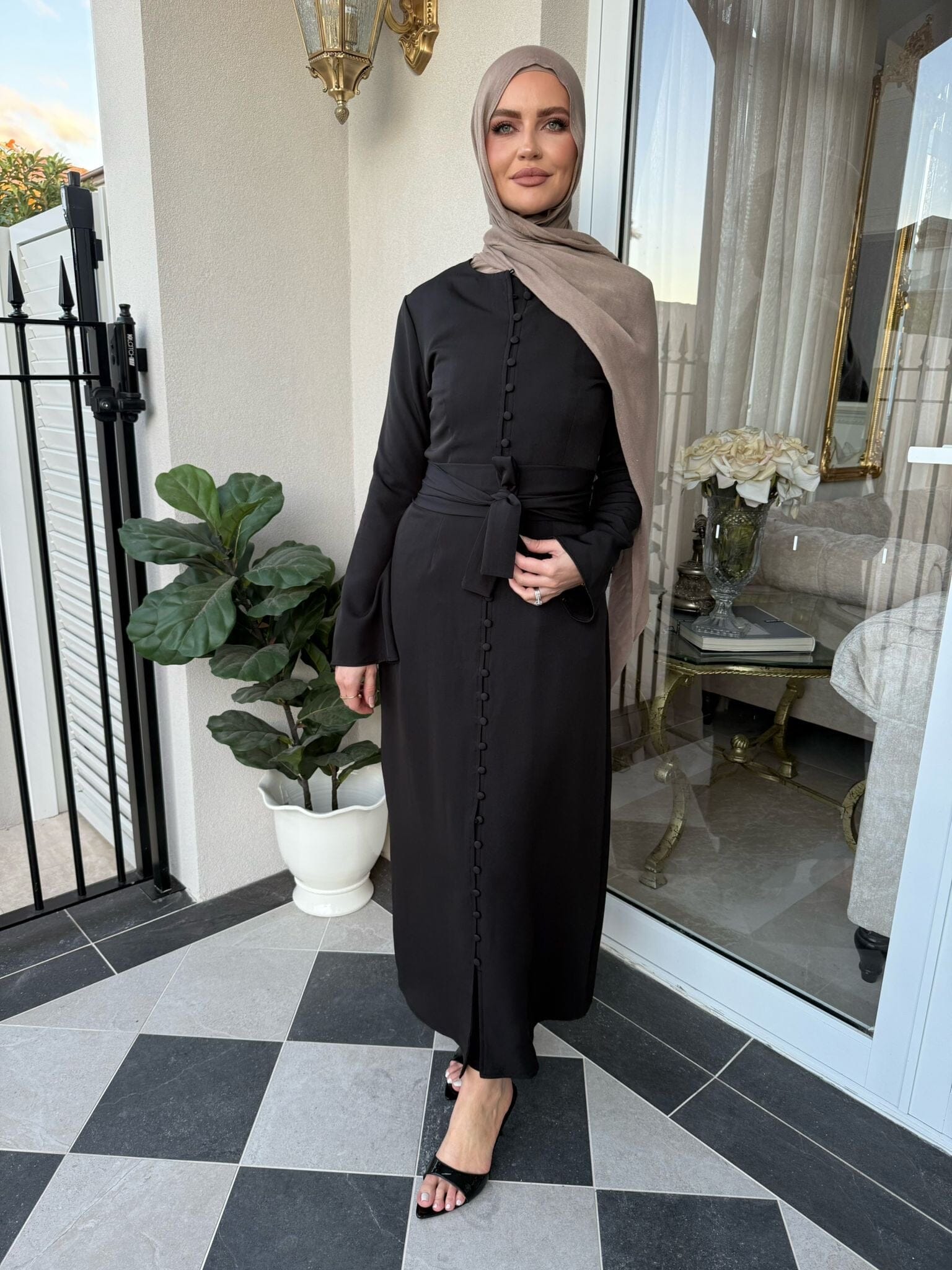Button Belt Dress