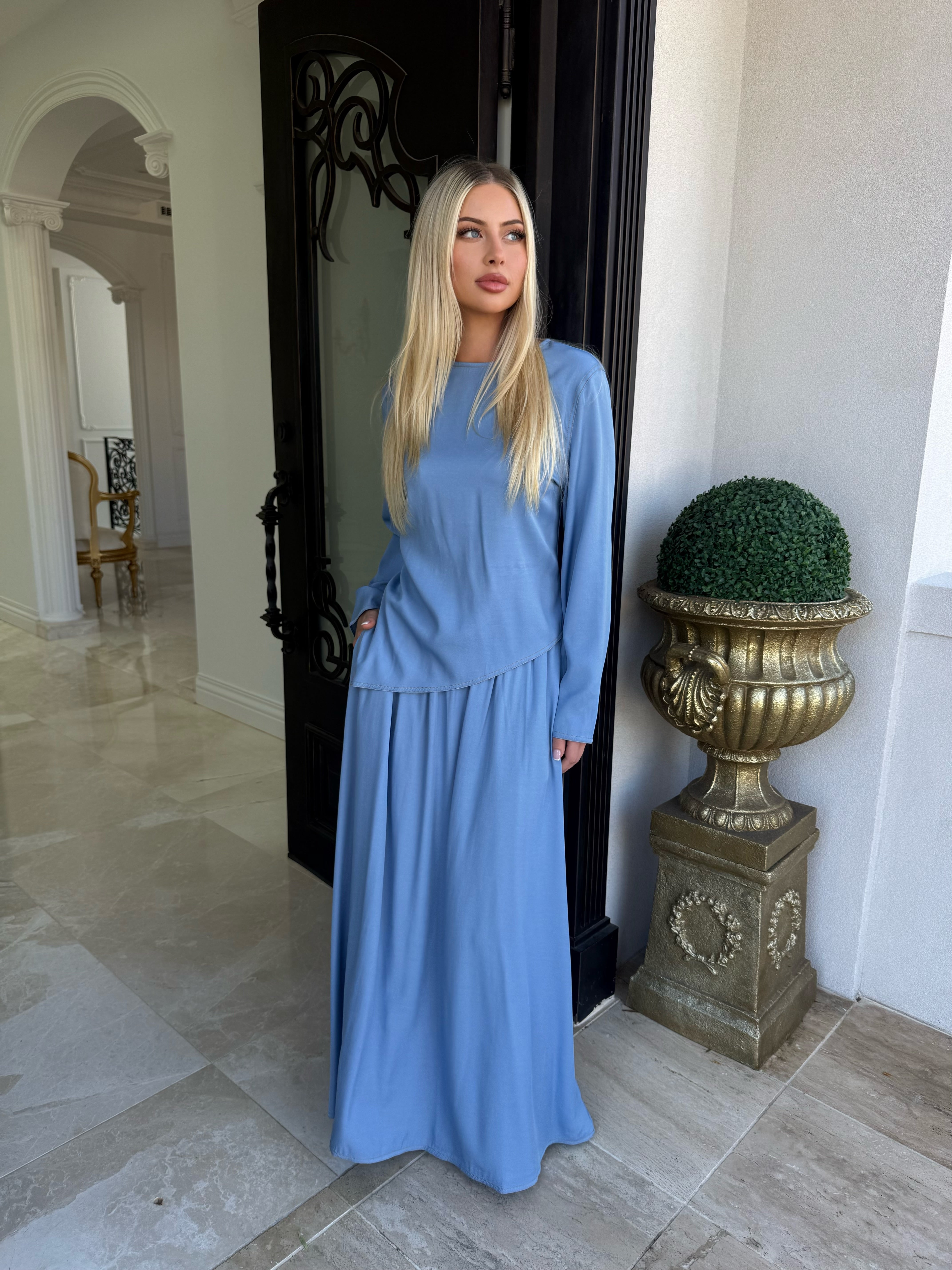Chambray Skirt Set