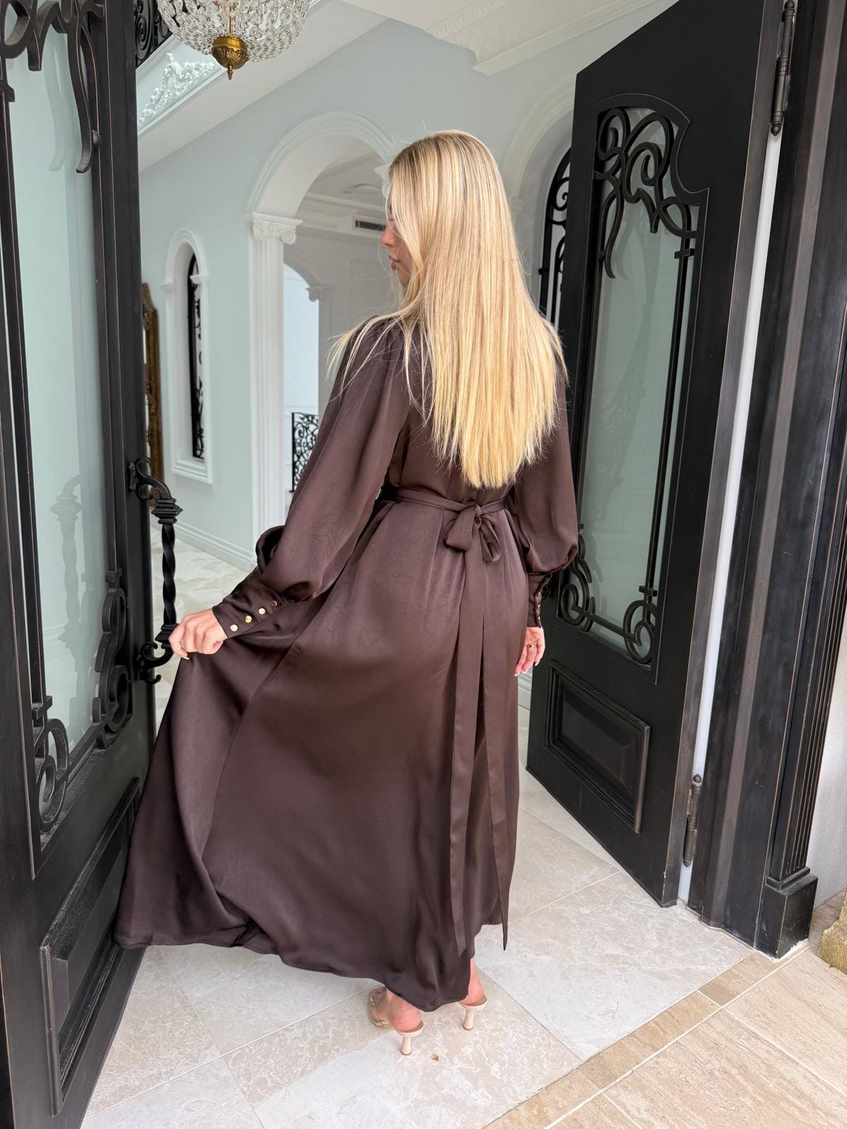 Layali Satin Back Tie Dress