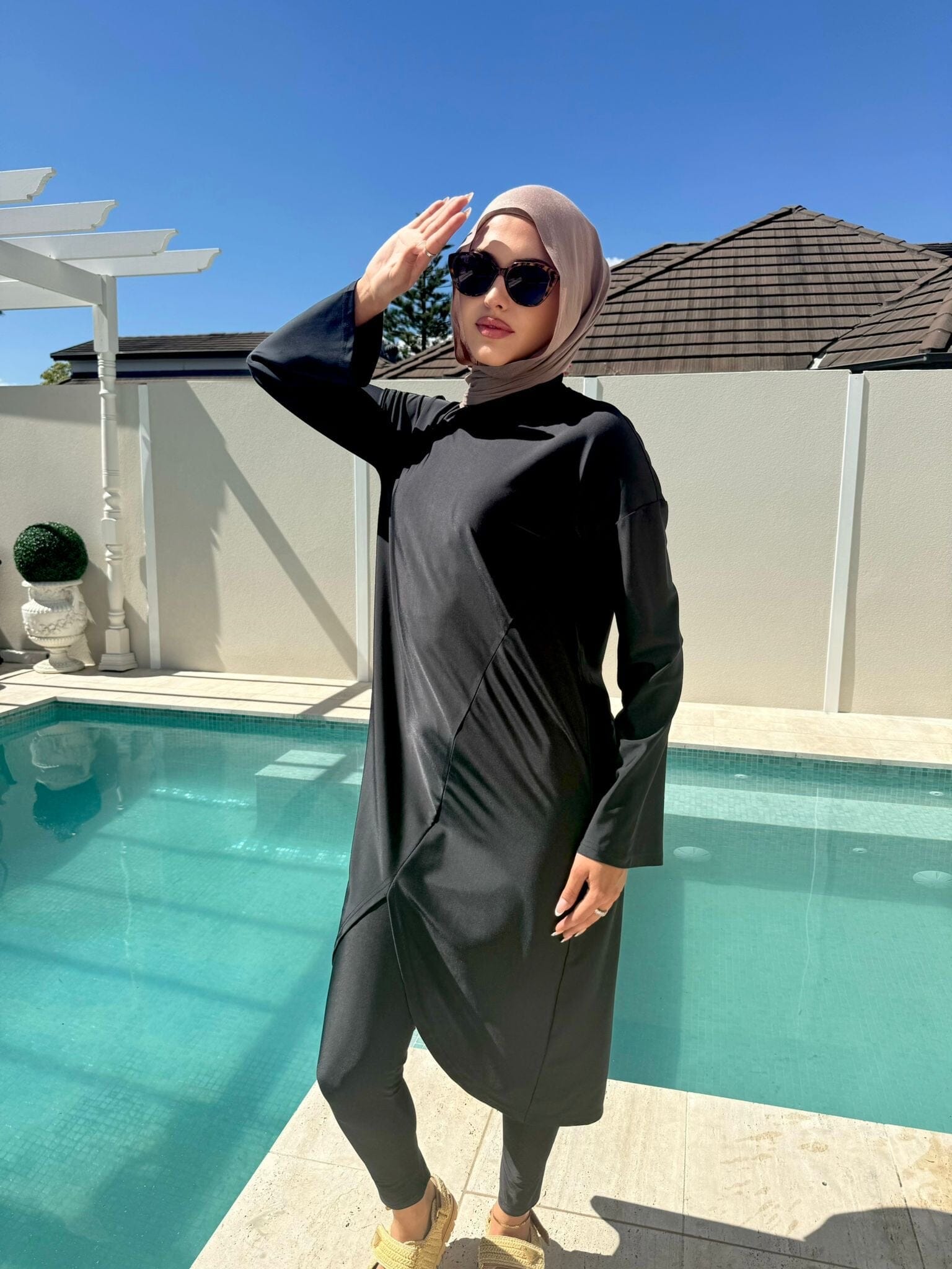 V Cut Swim Kaftan