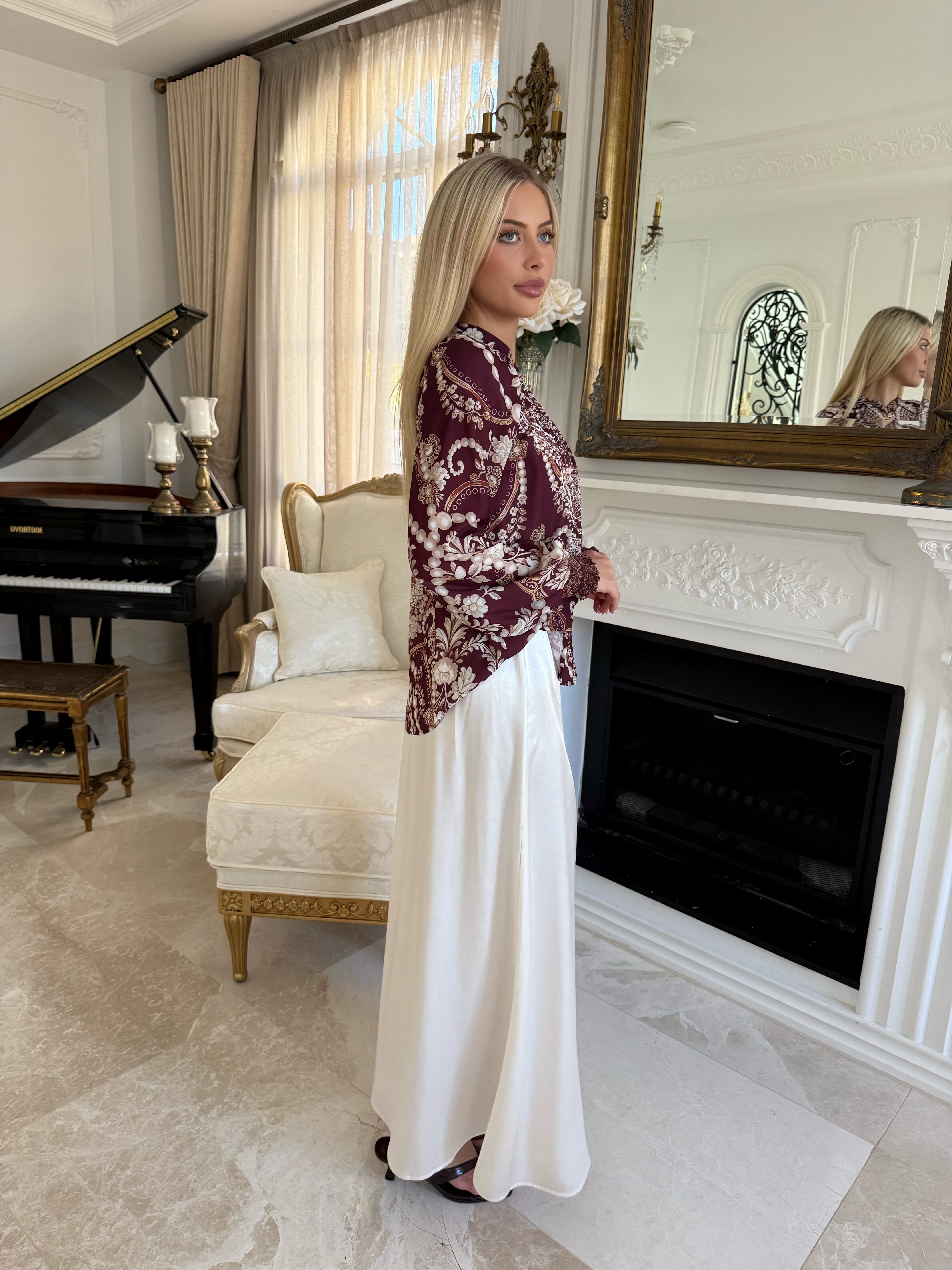 Plum Beaded Blouse