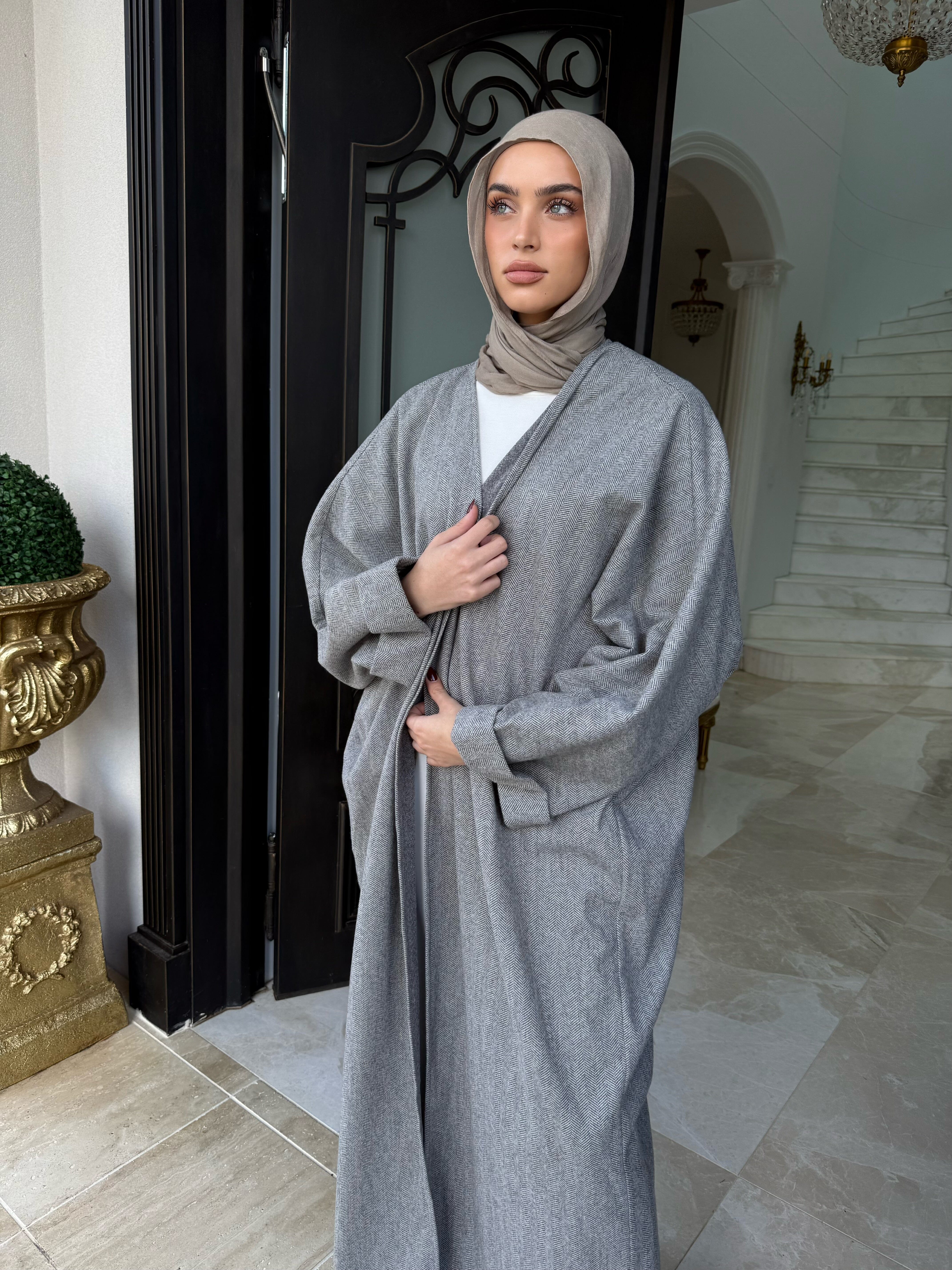 Textured Winter Open Abaya
