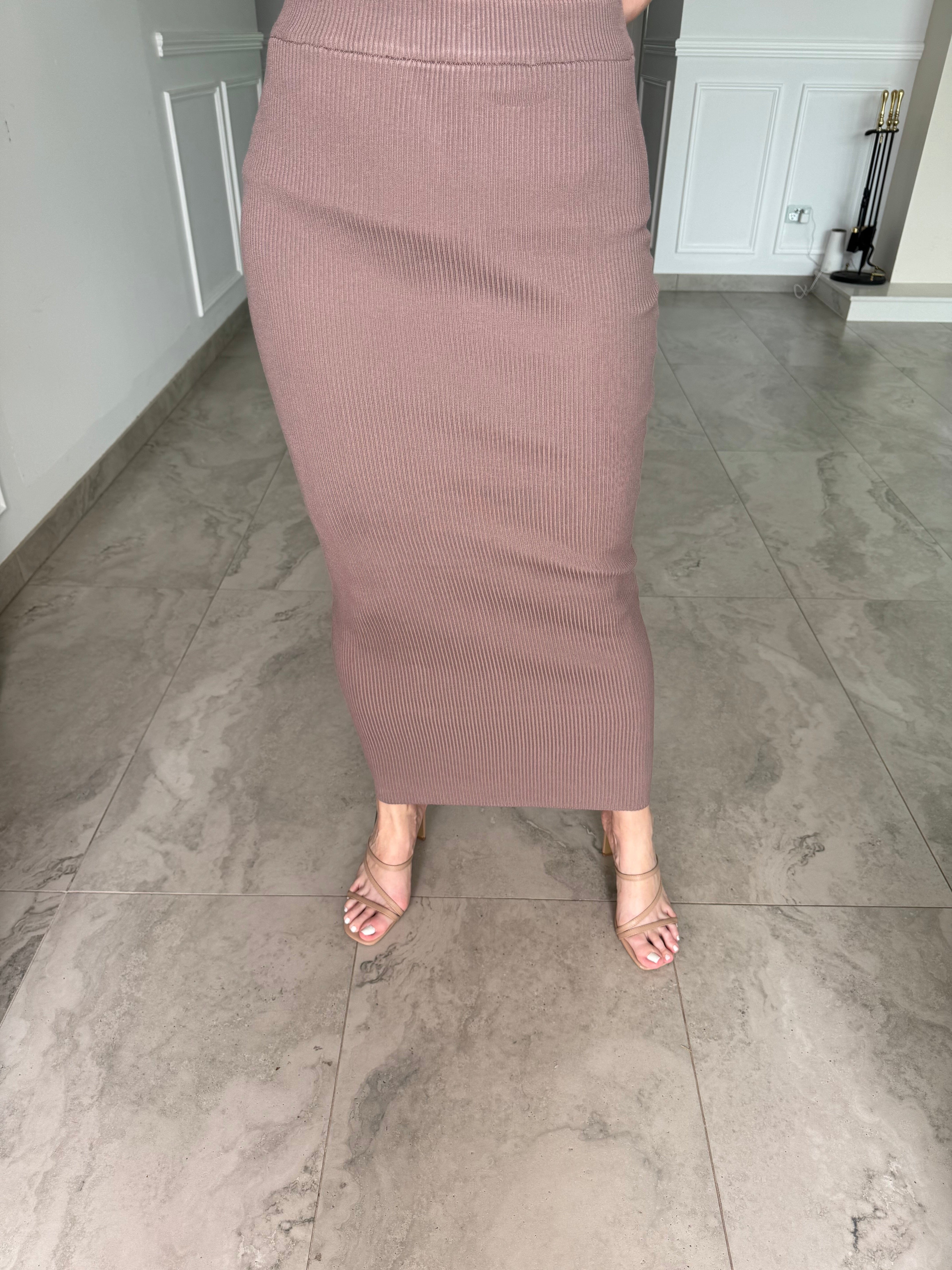 Pencil Ribbed Skirt