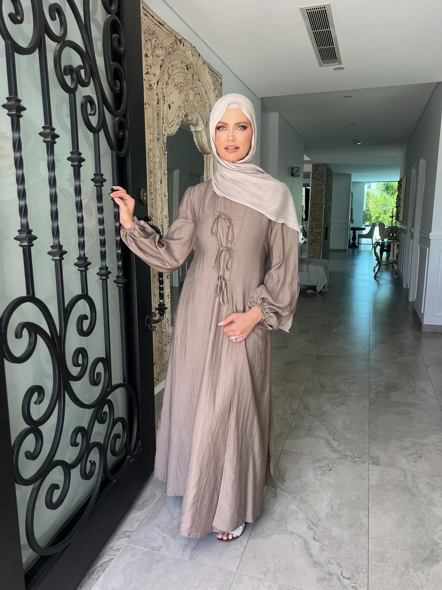 Tie Bow Abaya Set