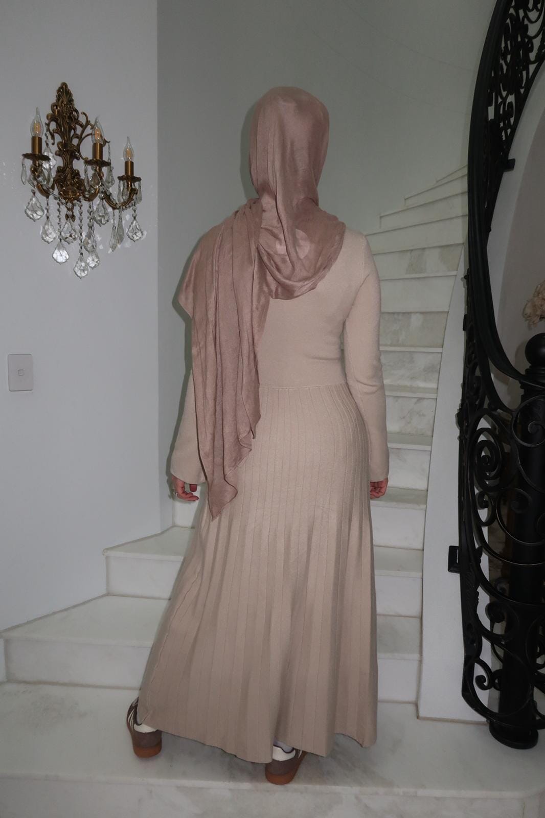 Pleated Knit Dress