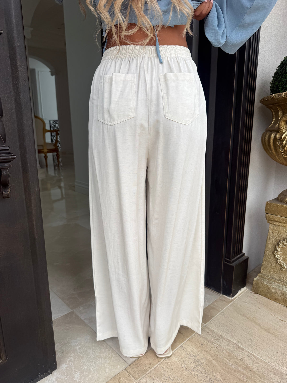 High Waisted Linen Trousers