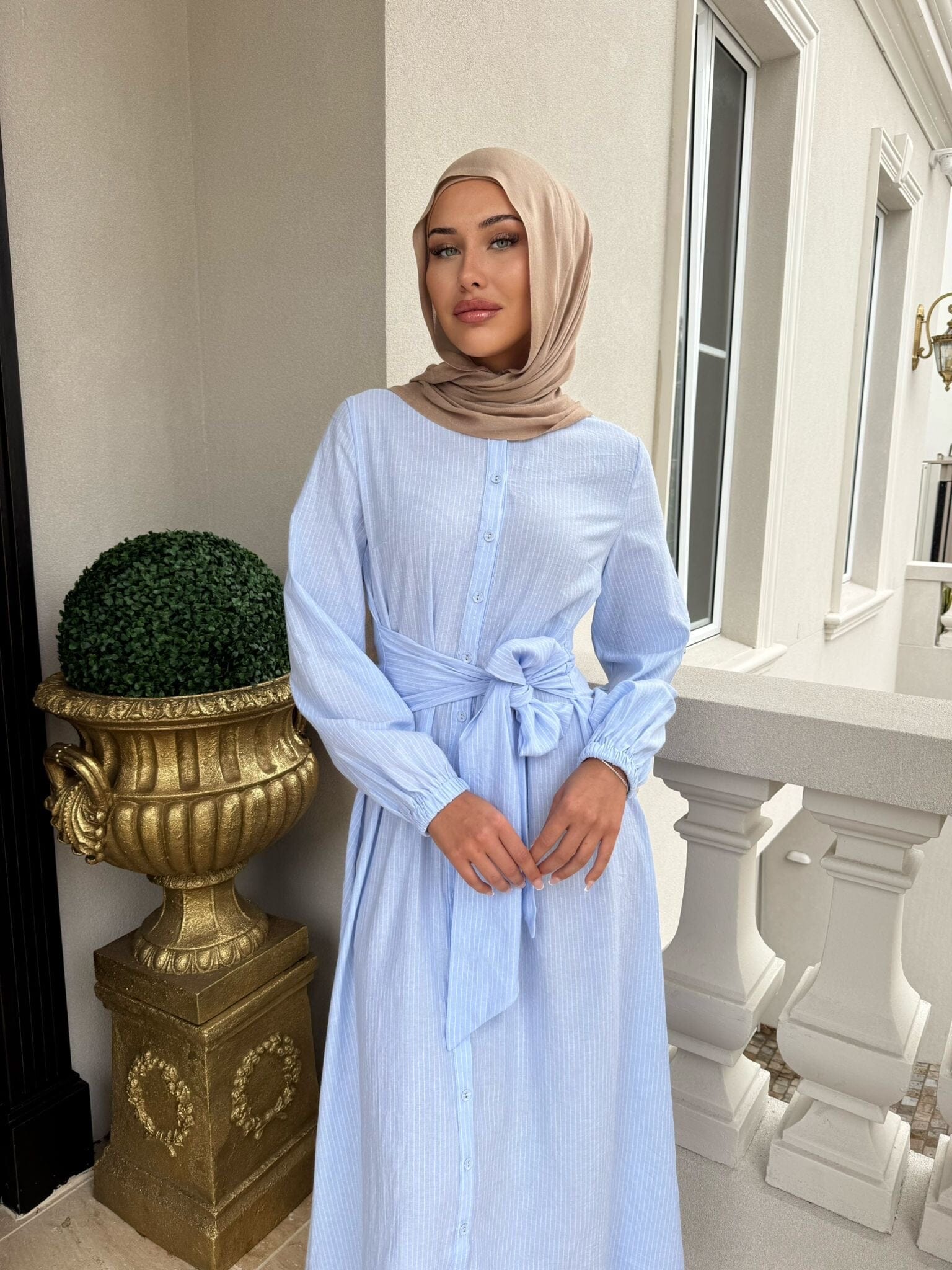 Pin Stripe Bow Dress