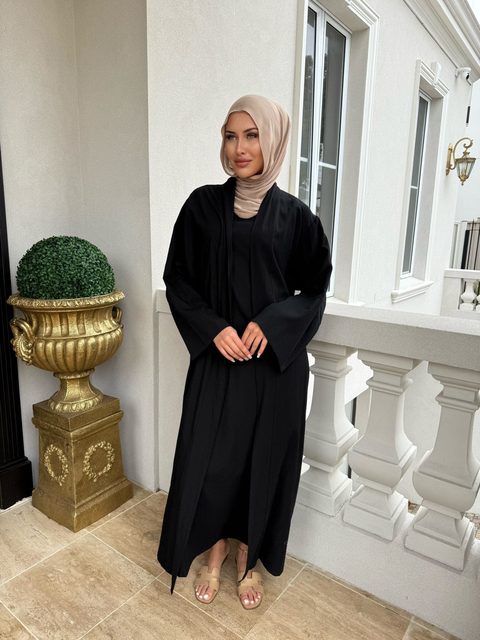 Linen Abaya Set