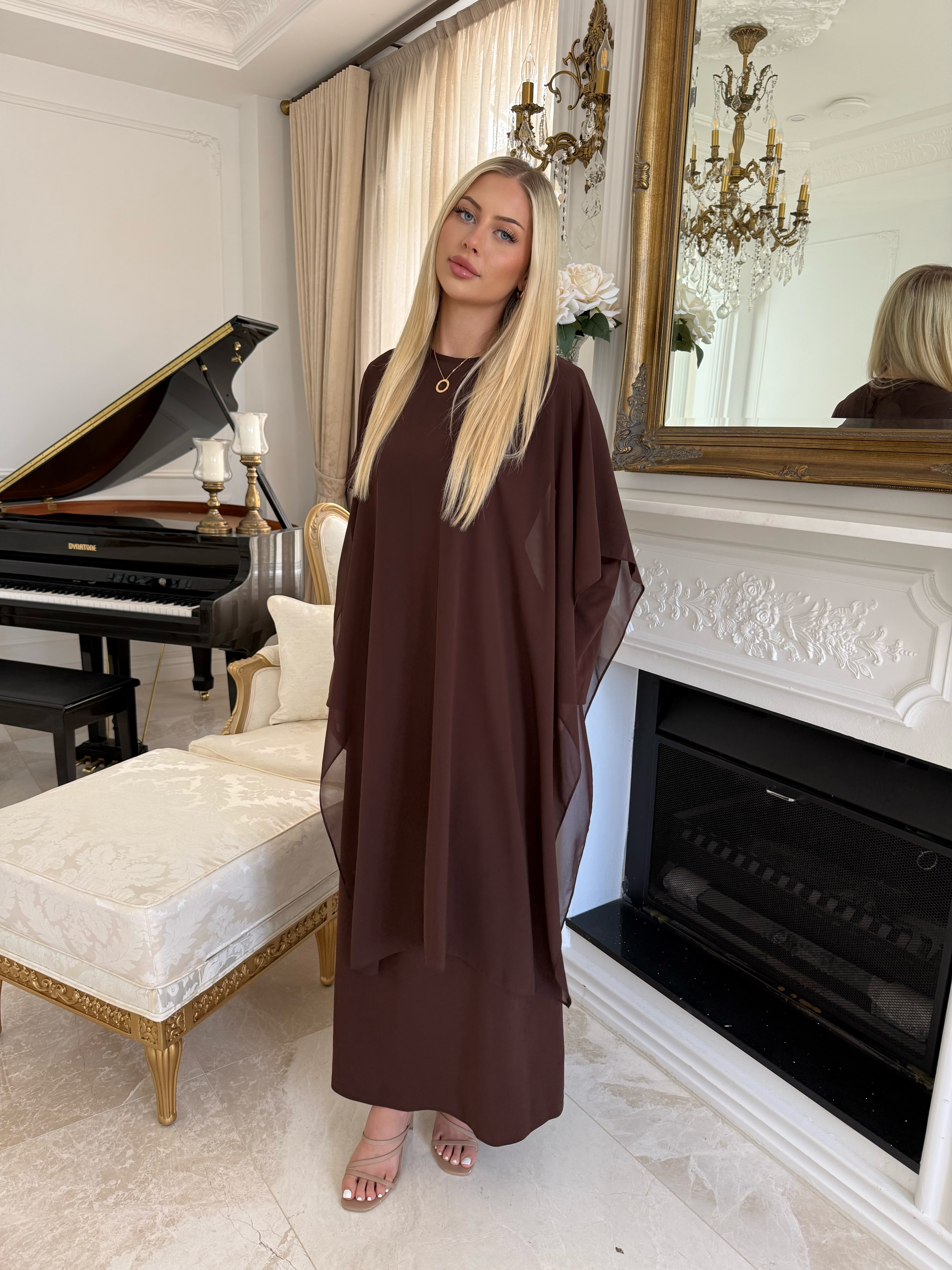 Chiffon Cape Abaya Set