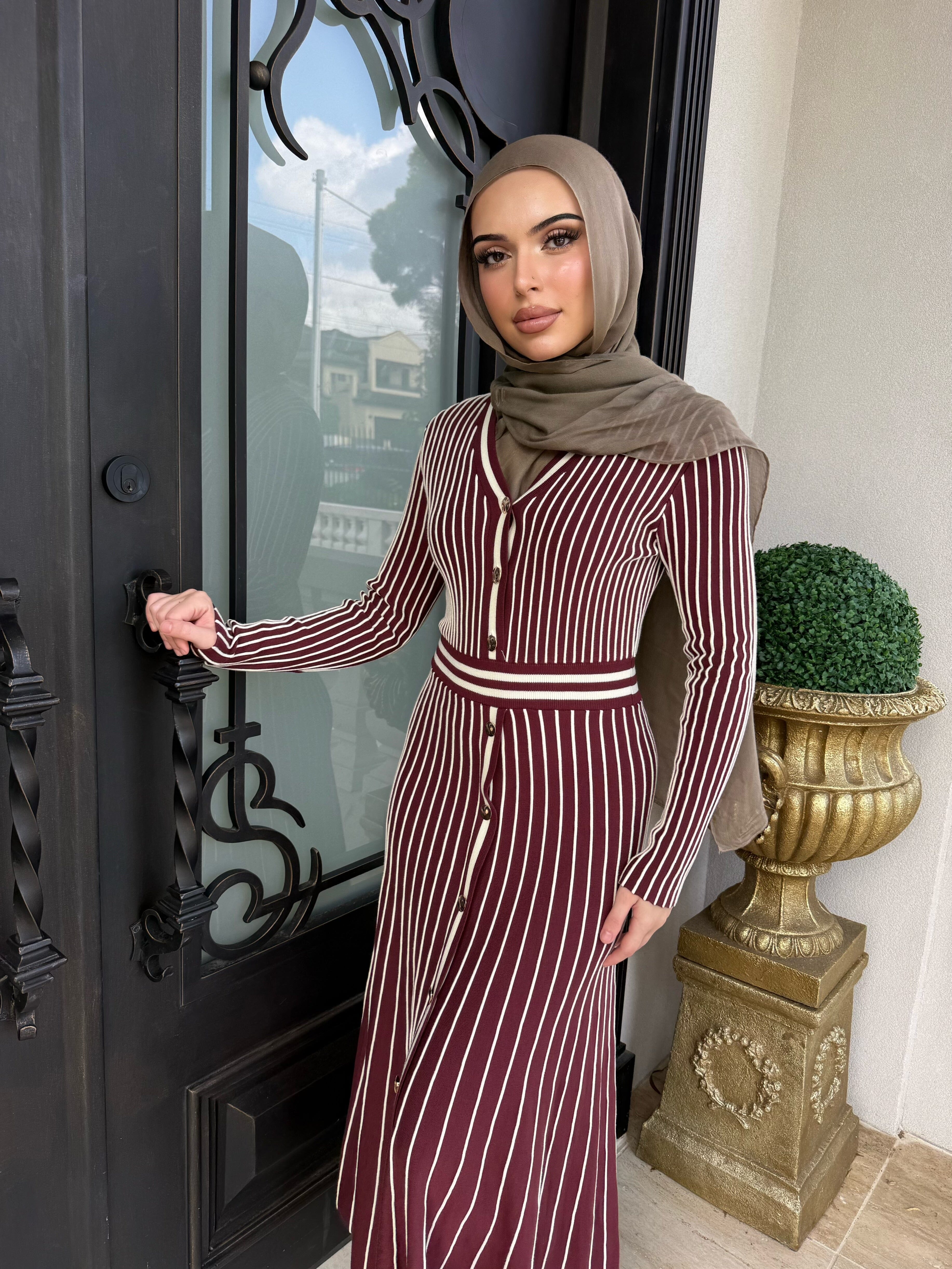 Malak Knit Pleated Dress