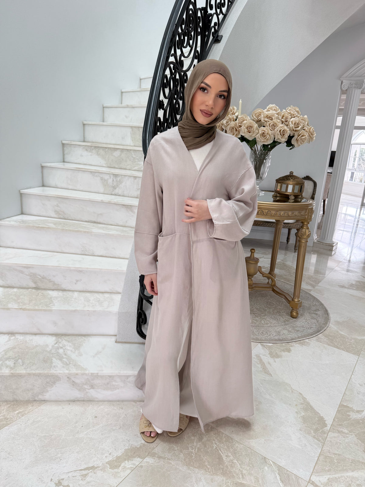 Linen Pocket Abaya