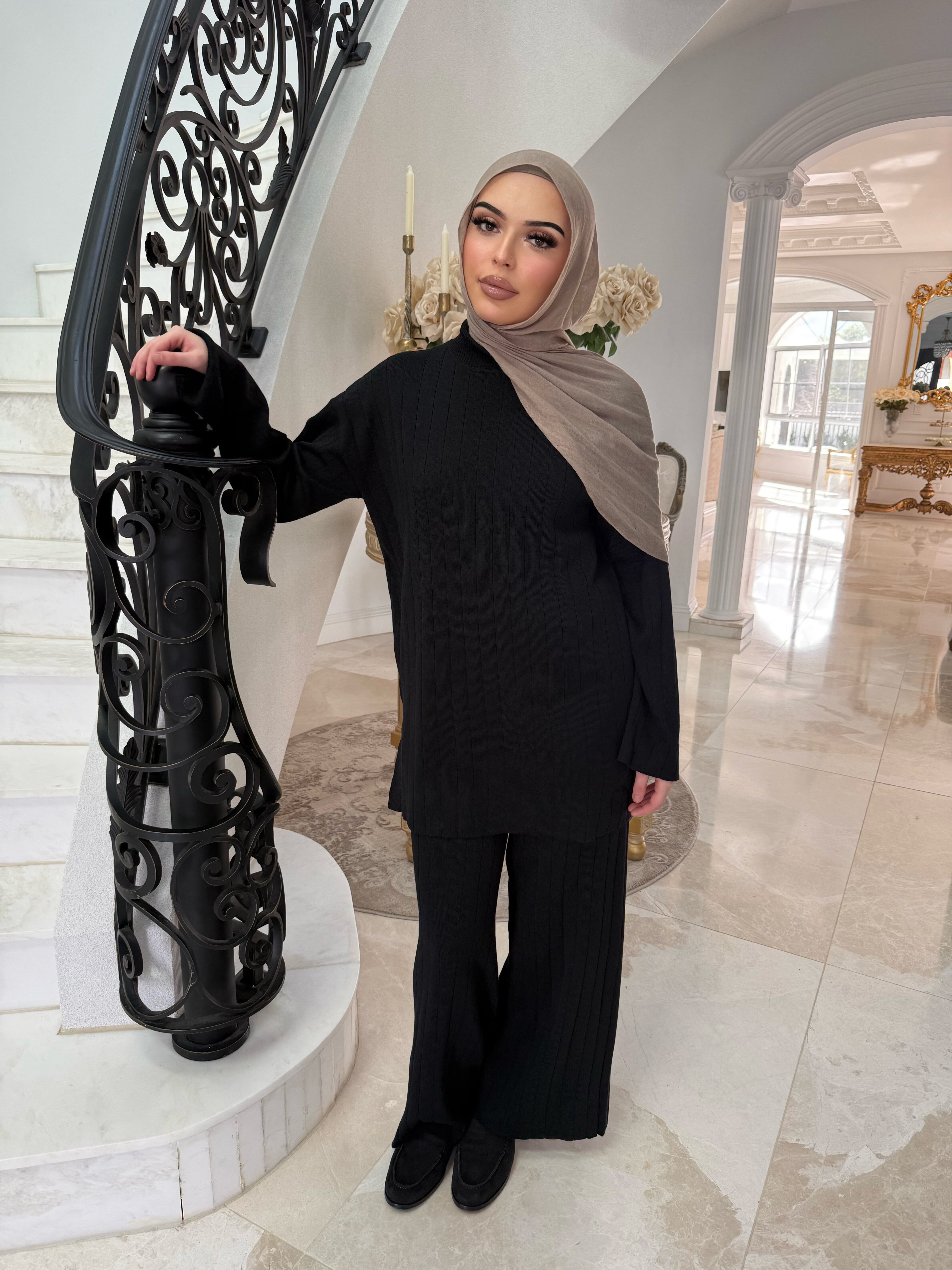 Thick Ribbed Knit Set