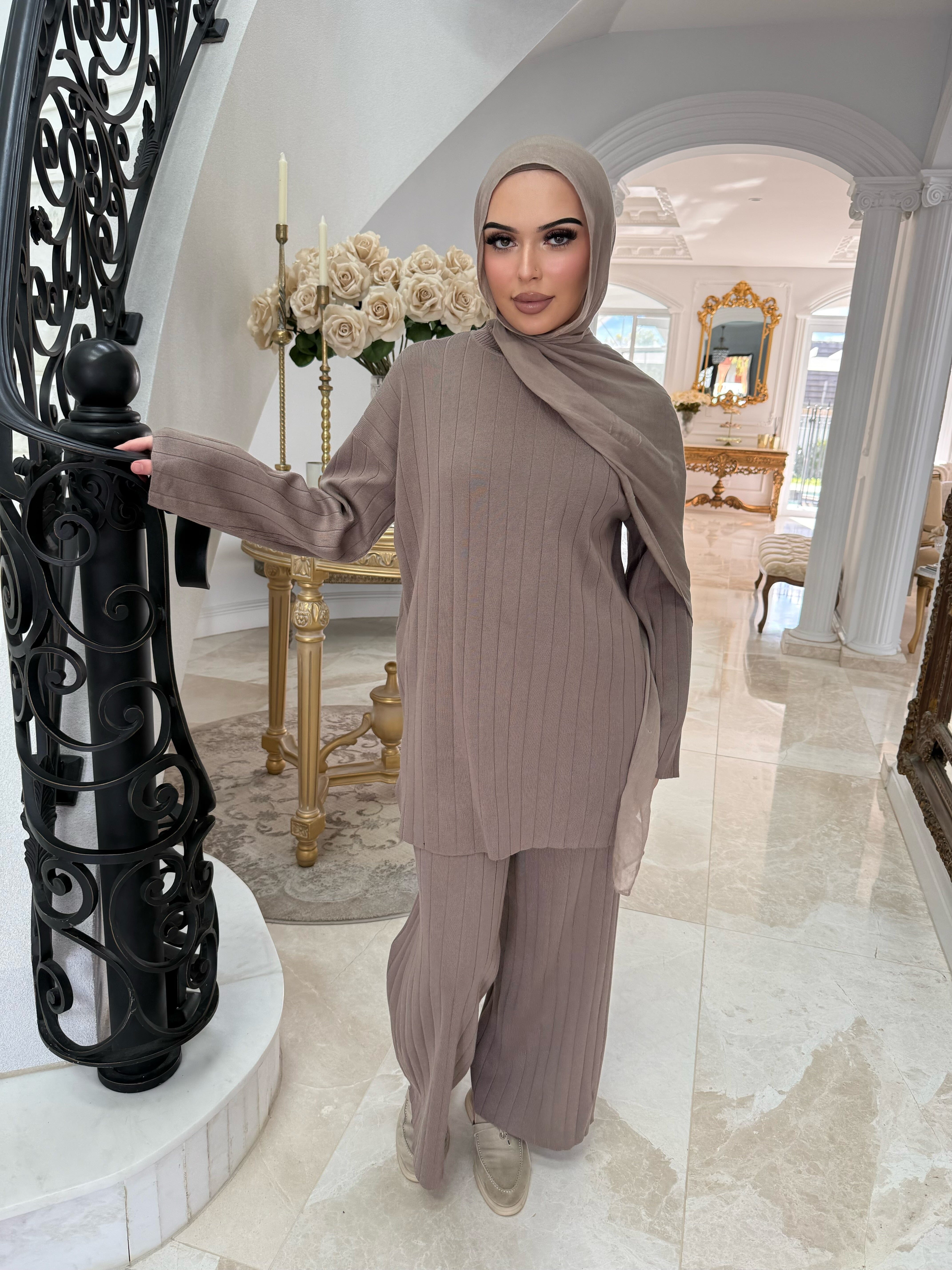 Thick Ribbed Knit Set