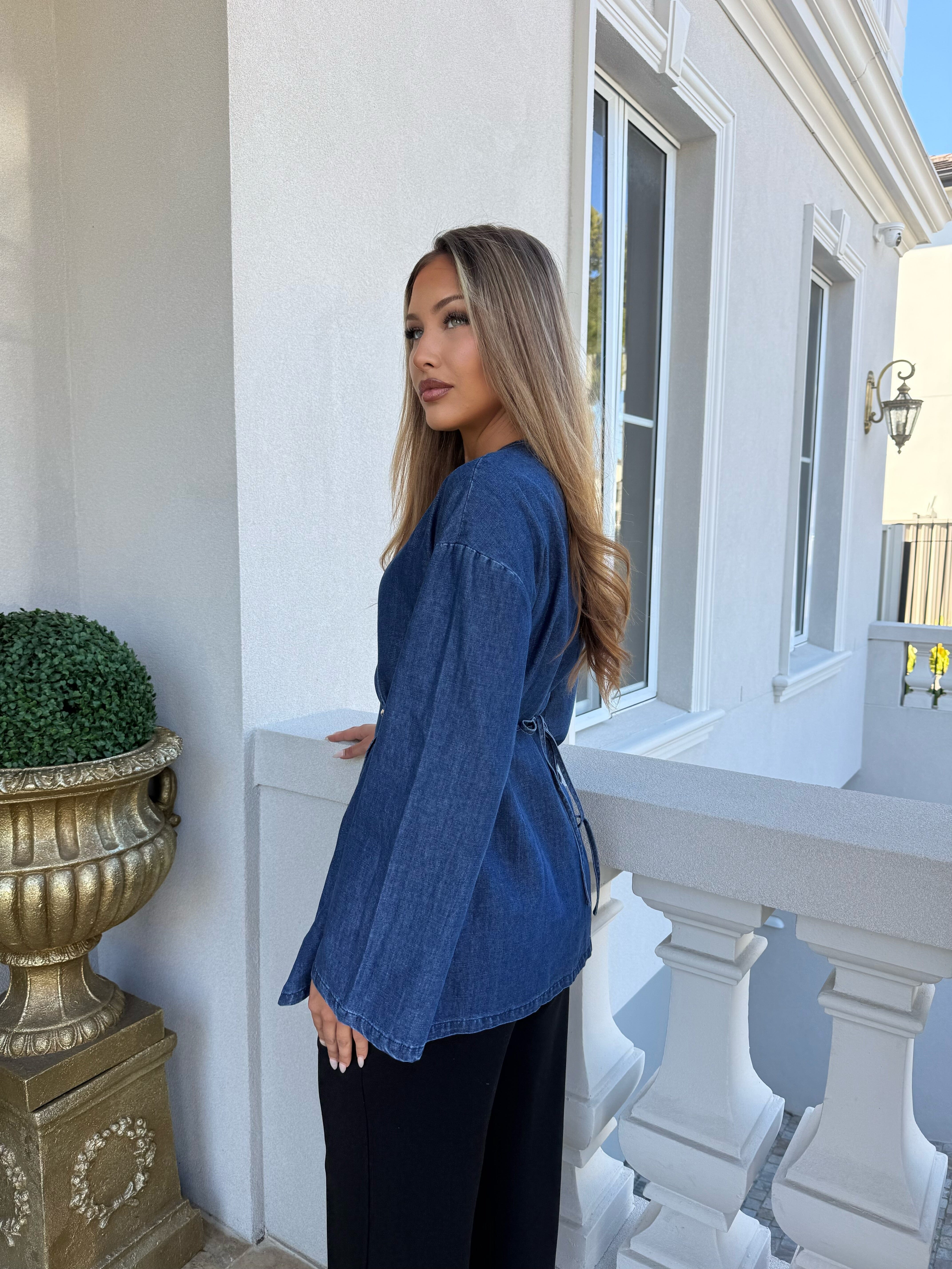 Denim Wrap Bloue