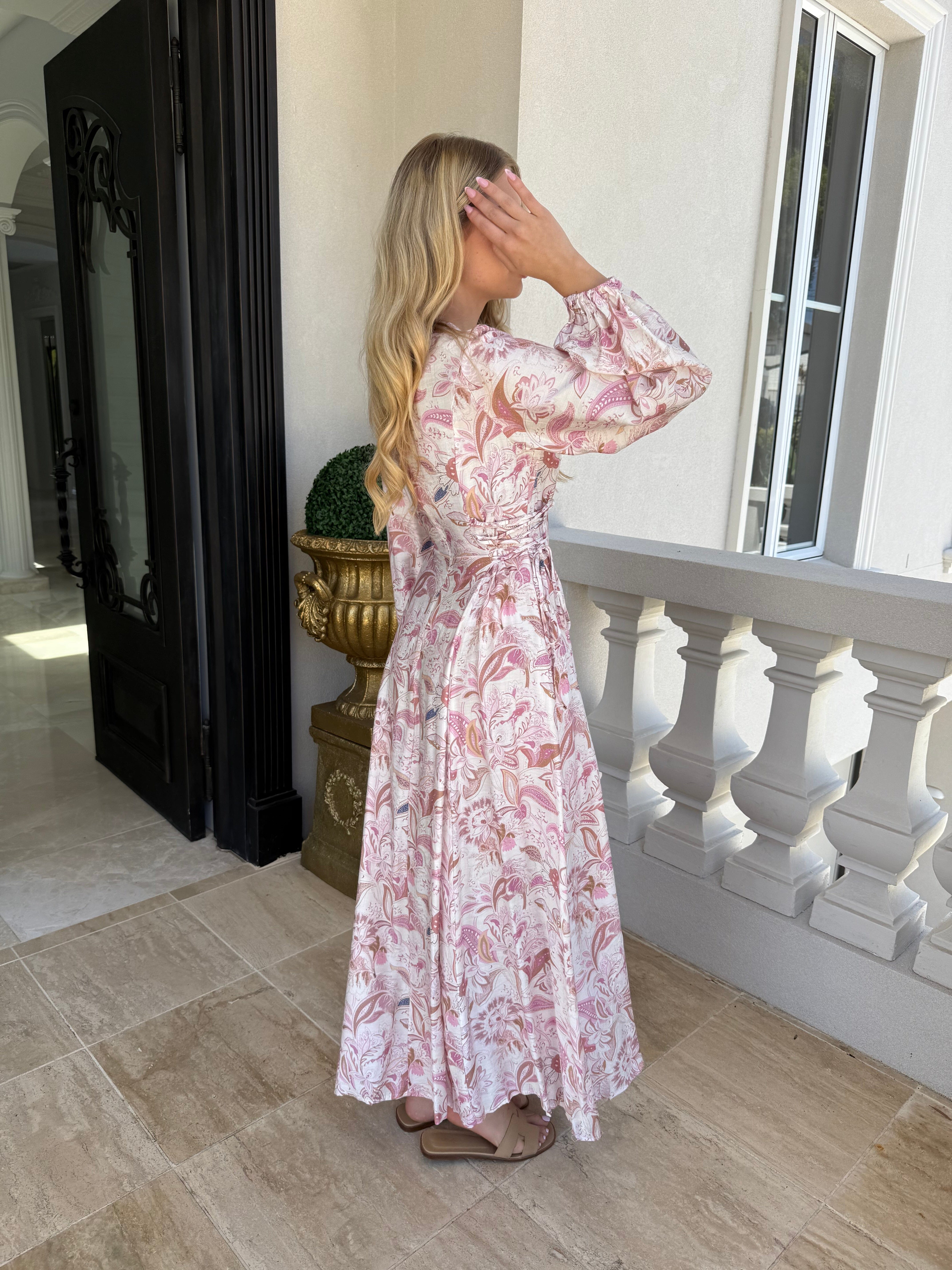 Paisley Pink Tie Dress