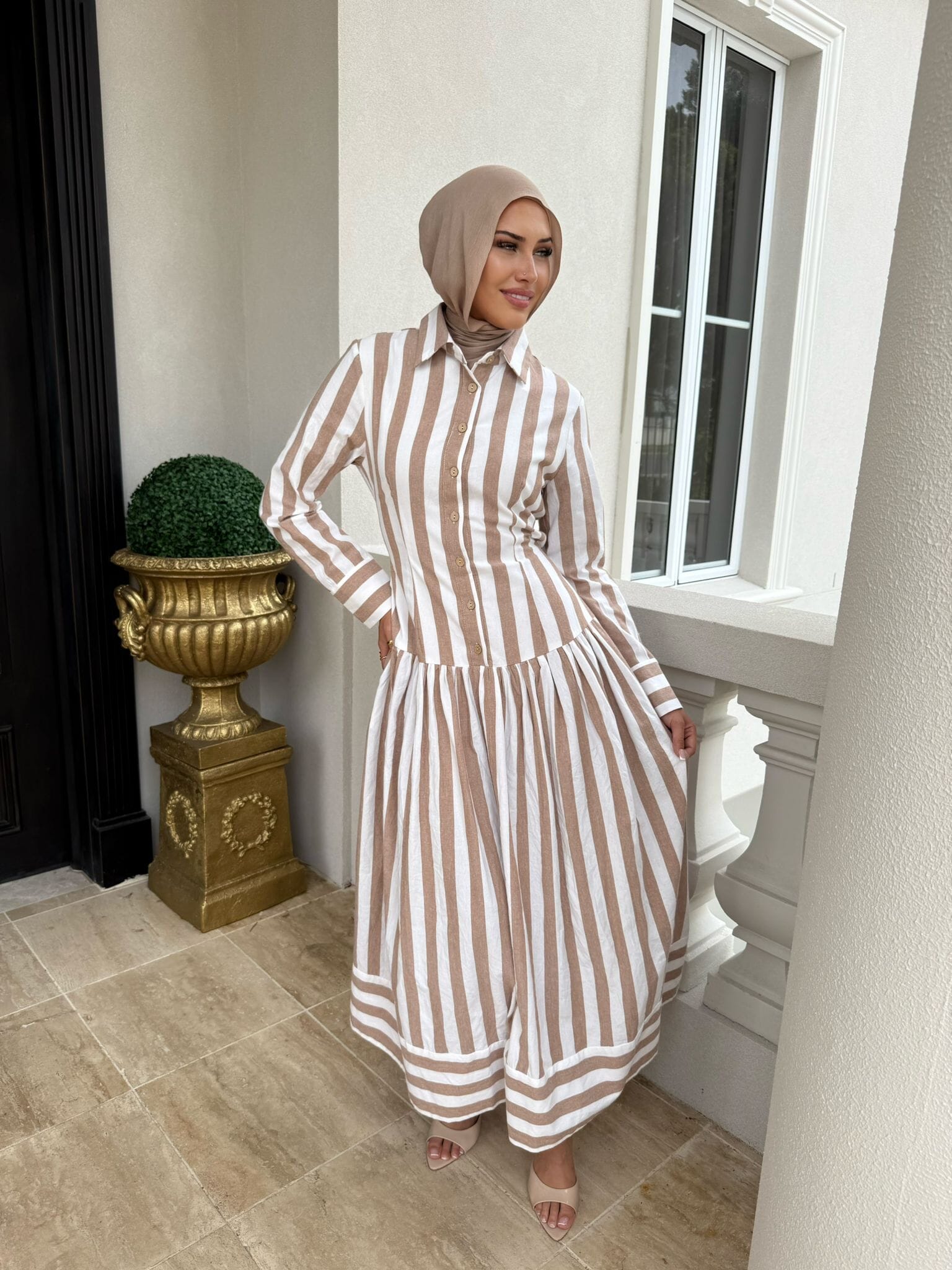 Stripe Linen Maxi
