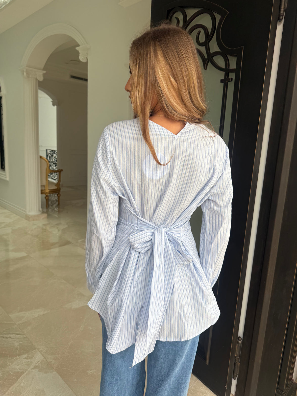 Stripe Bow Blouse