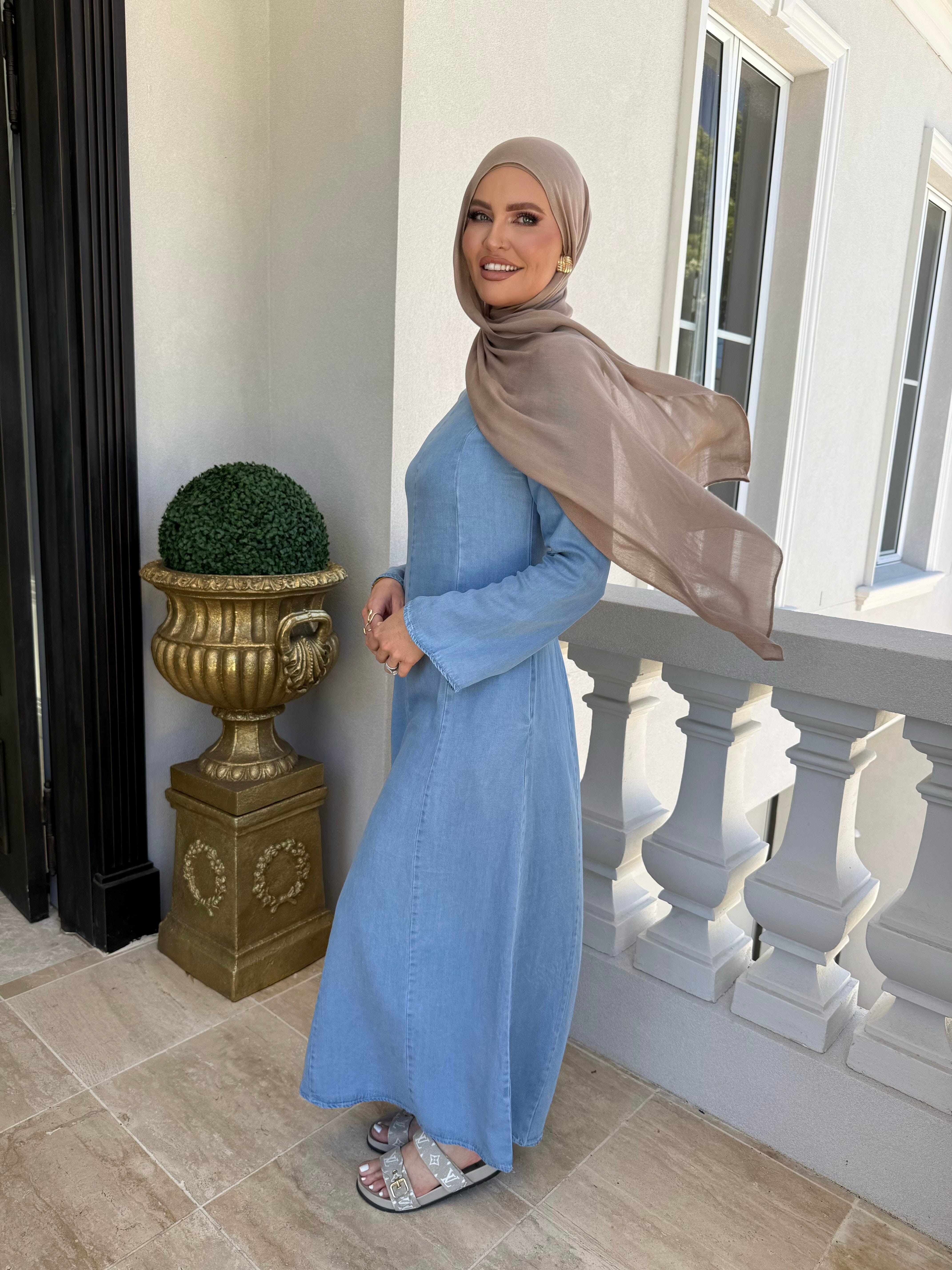 Light Denim Tie Dress