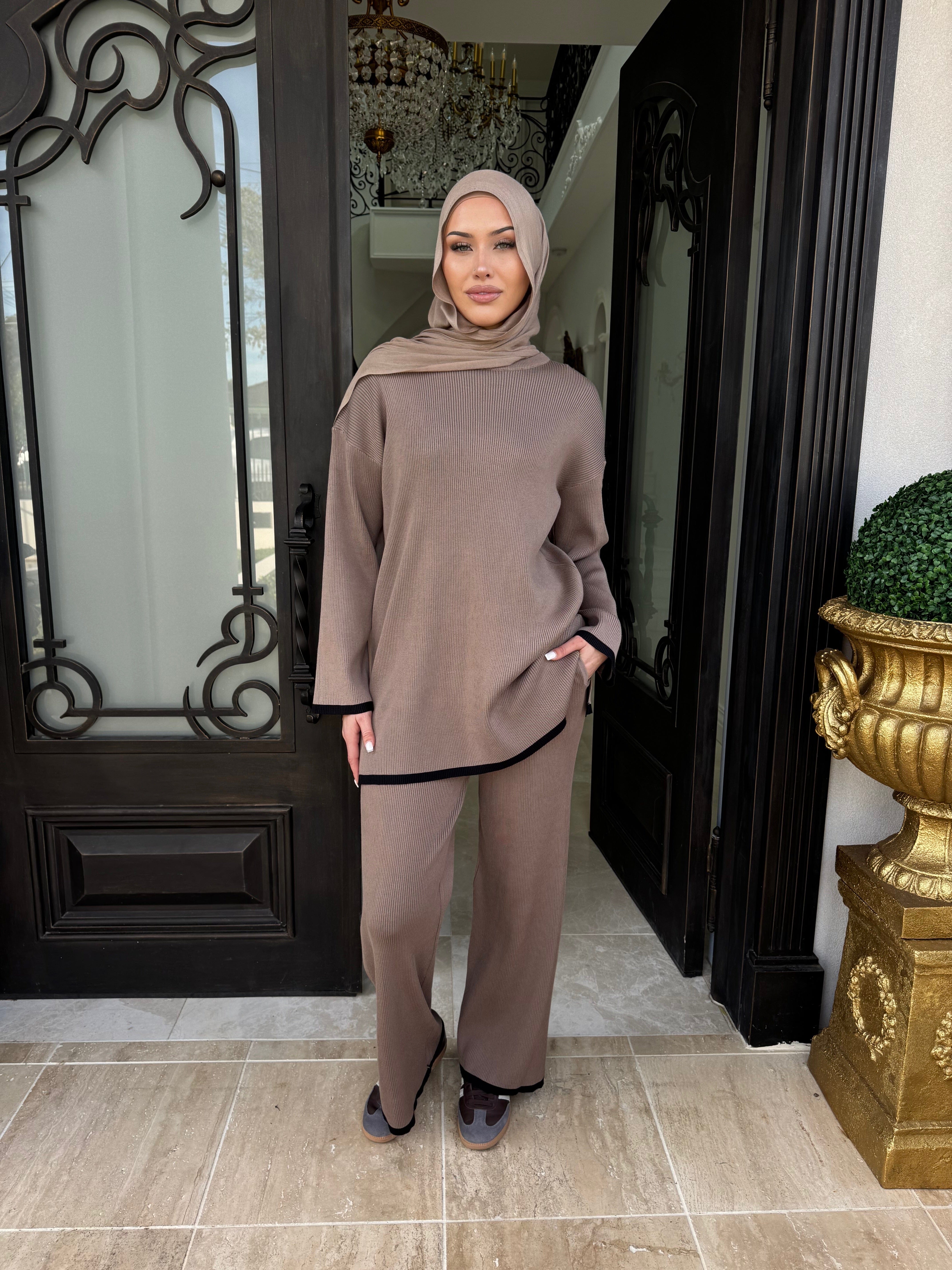 Trimmed Knit Set