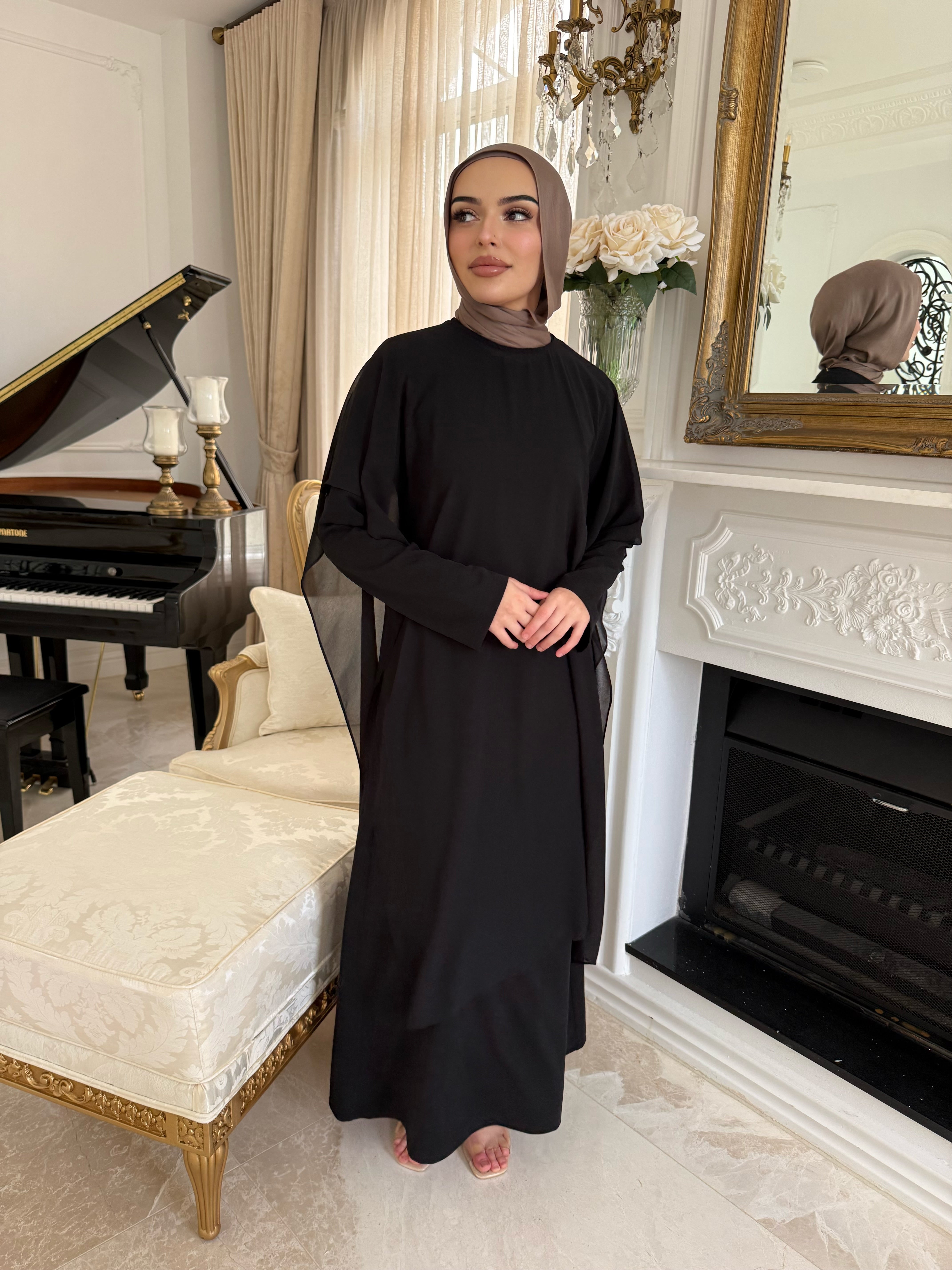 Chiffon Cape Abaya Set