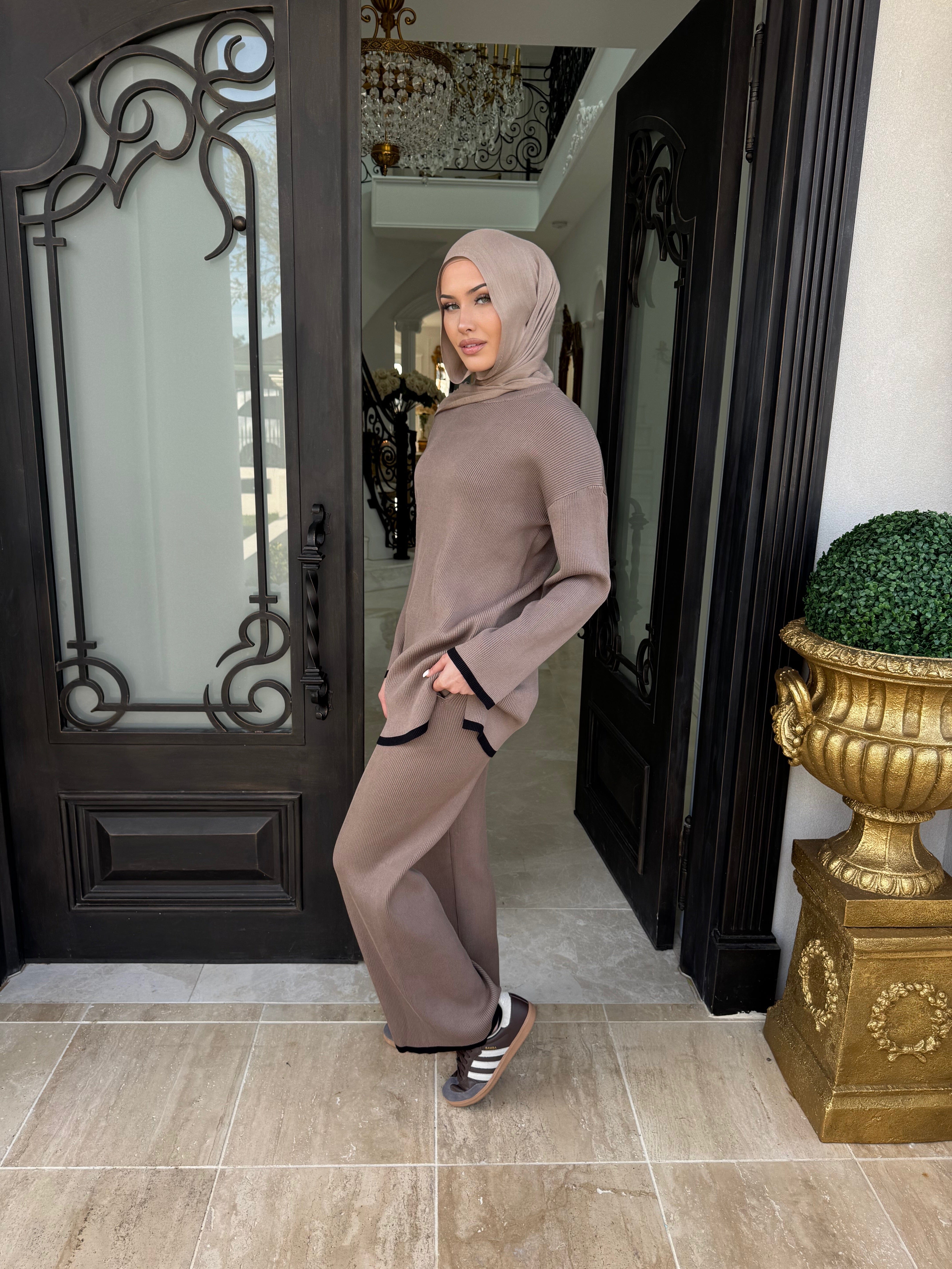 Trimmed Knit Set