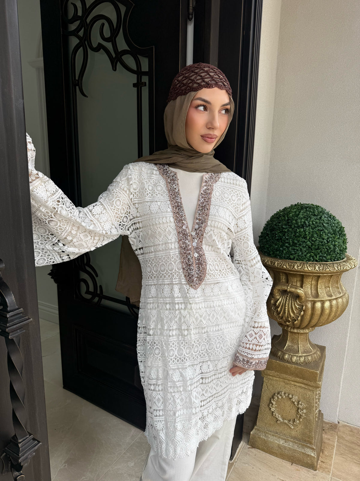 Embellished Crochet Tunic