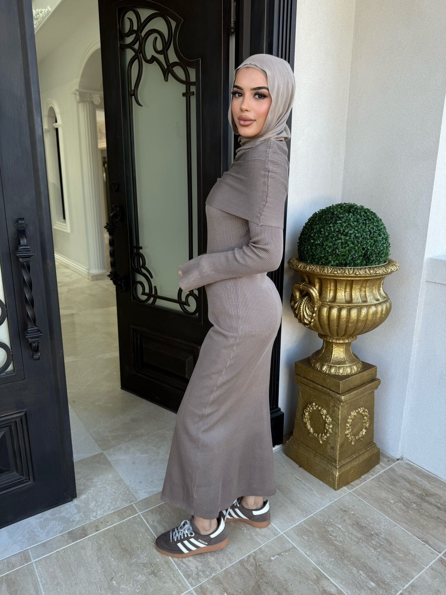 Ribbed Scarf Dress