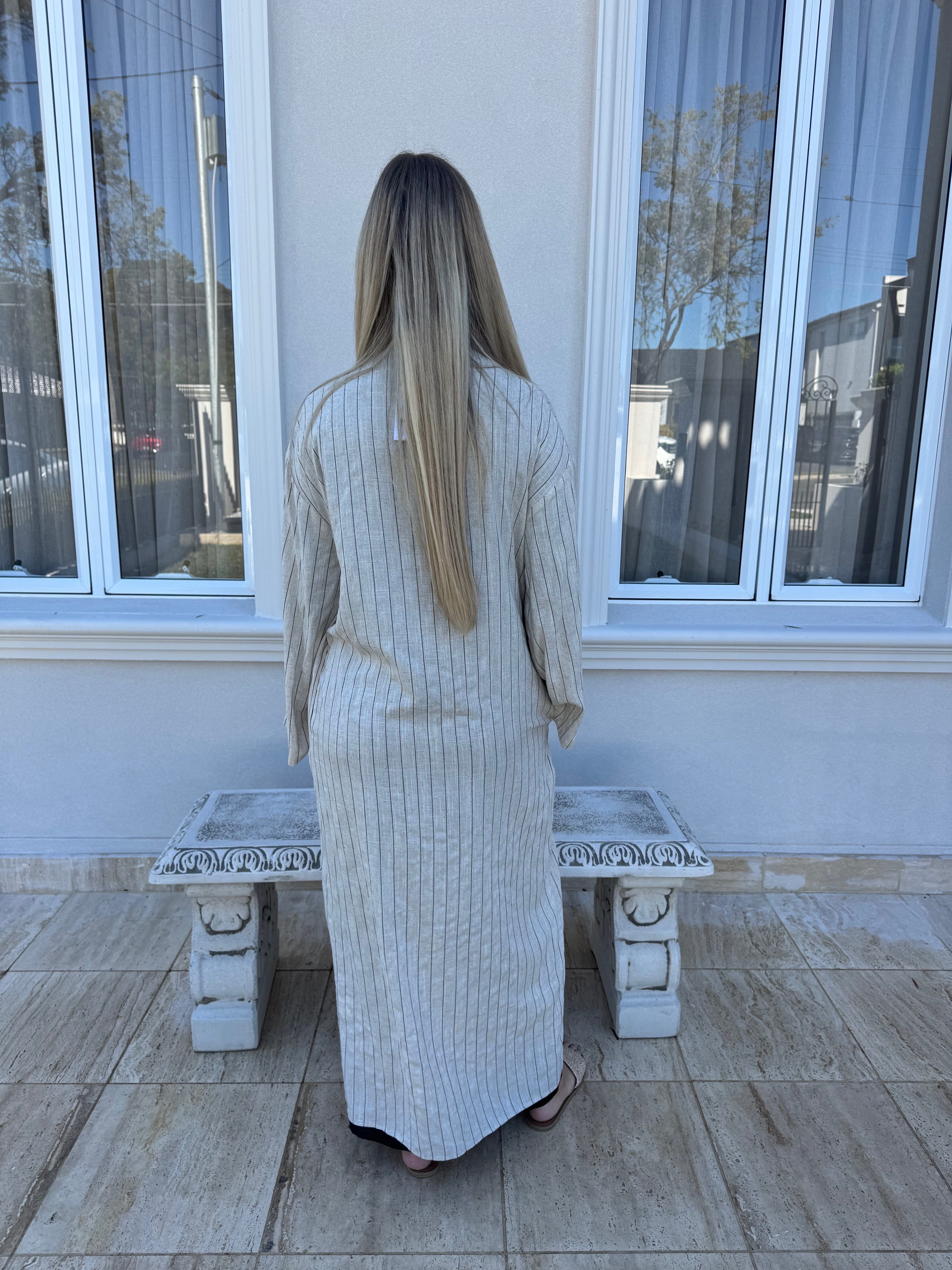 Stripe Linen Kimono