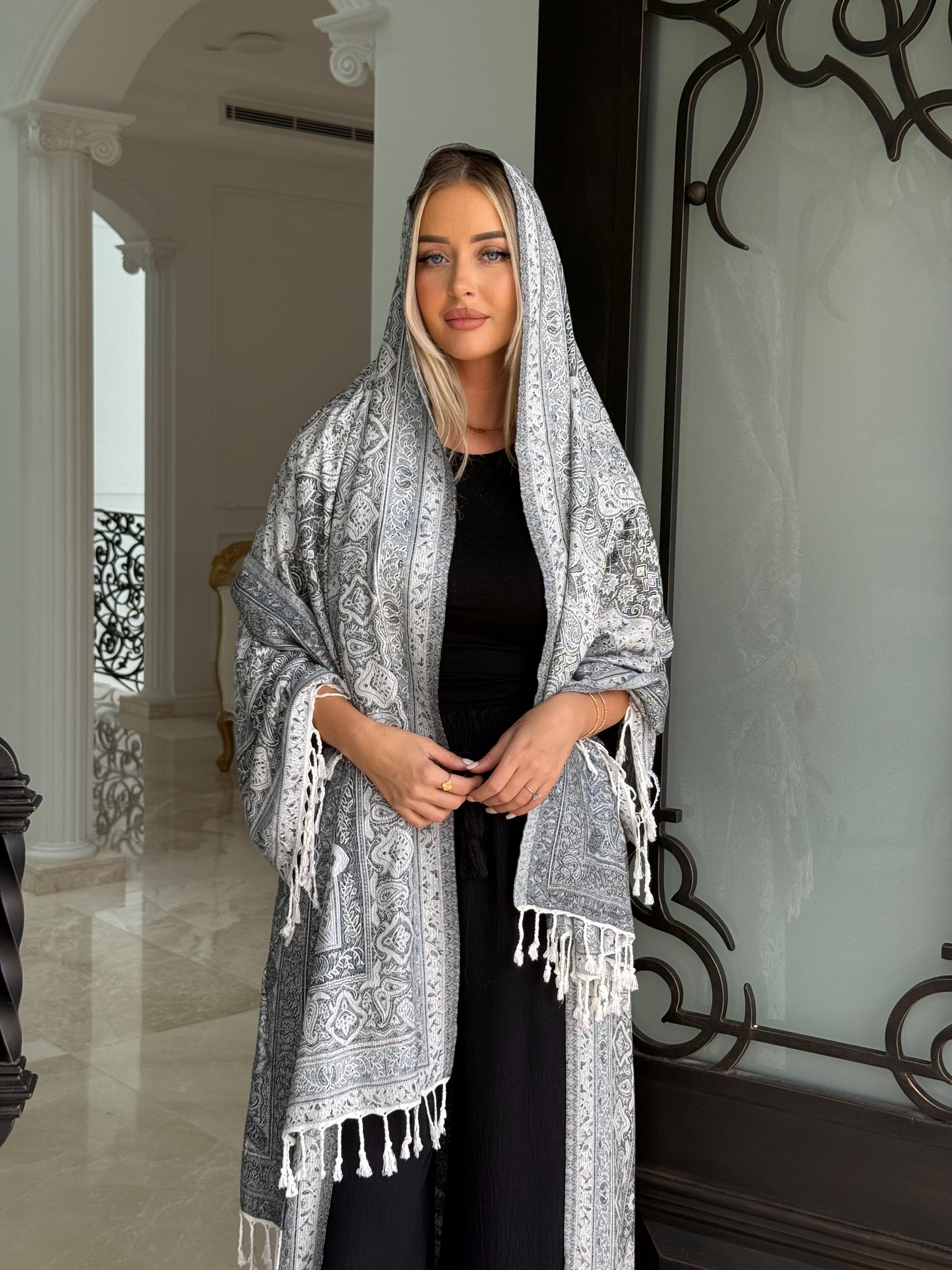 Black Pashmina Set