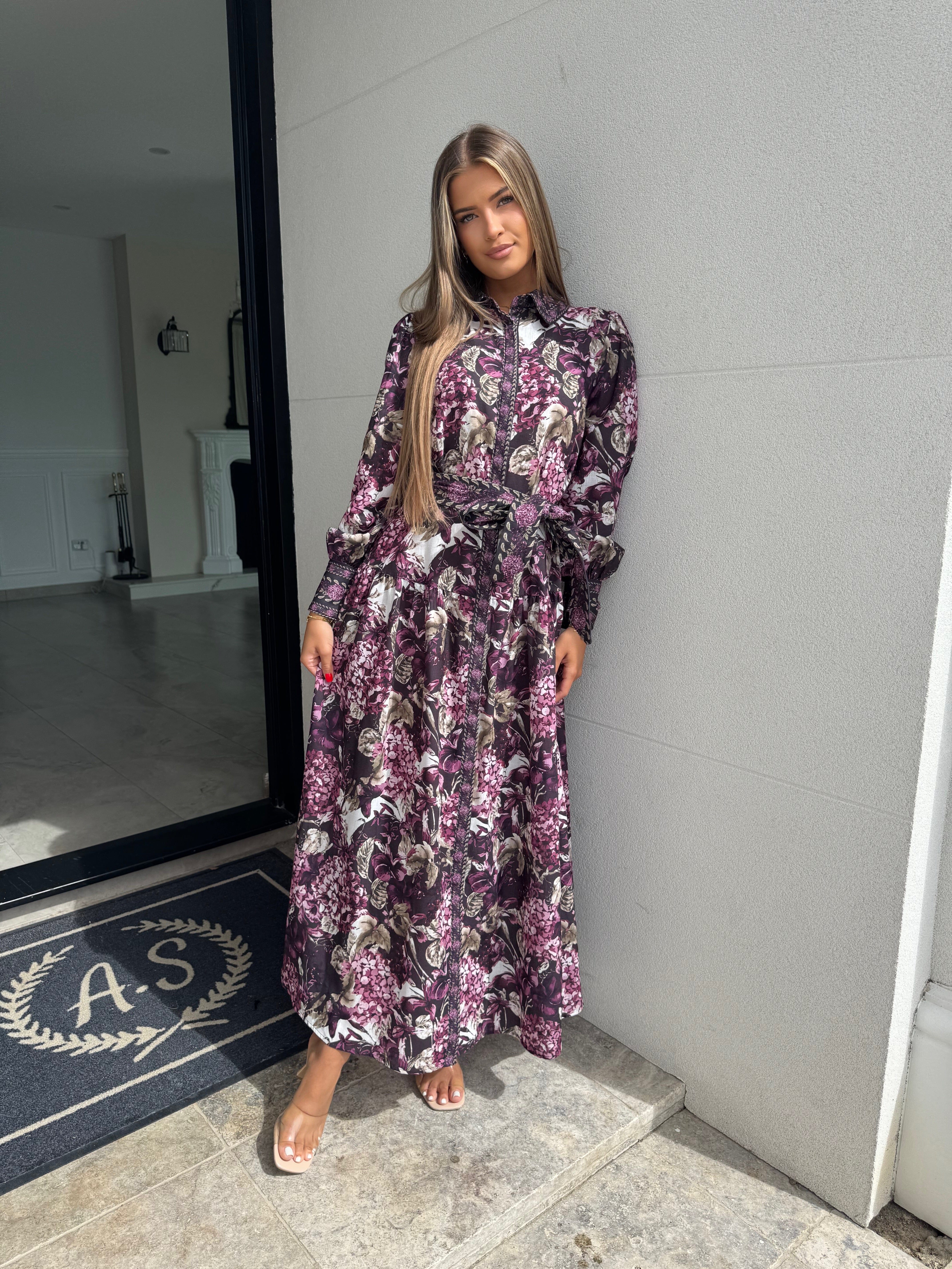 Plum Floral Dress