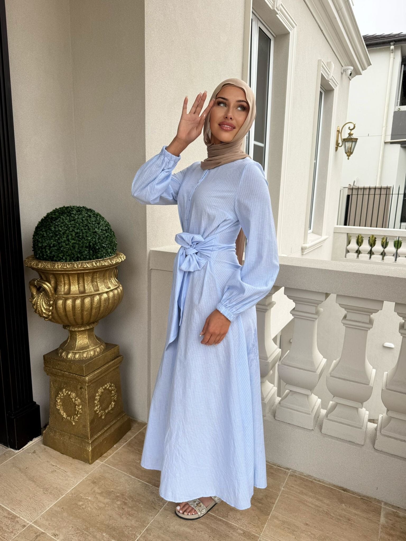 Pin Stripe Bow Dress