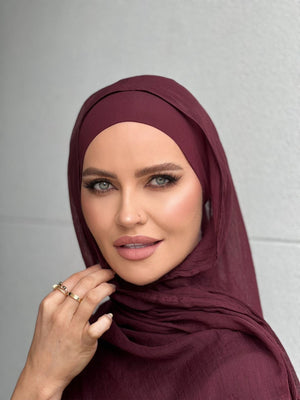 Premium Plum Hijab Set