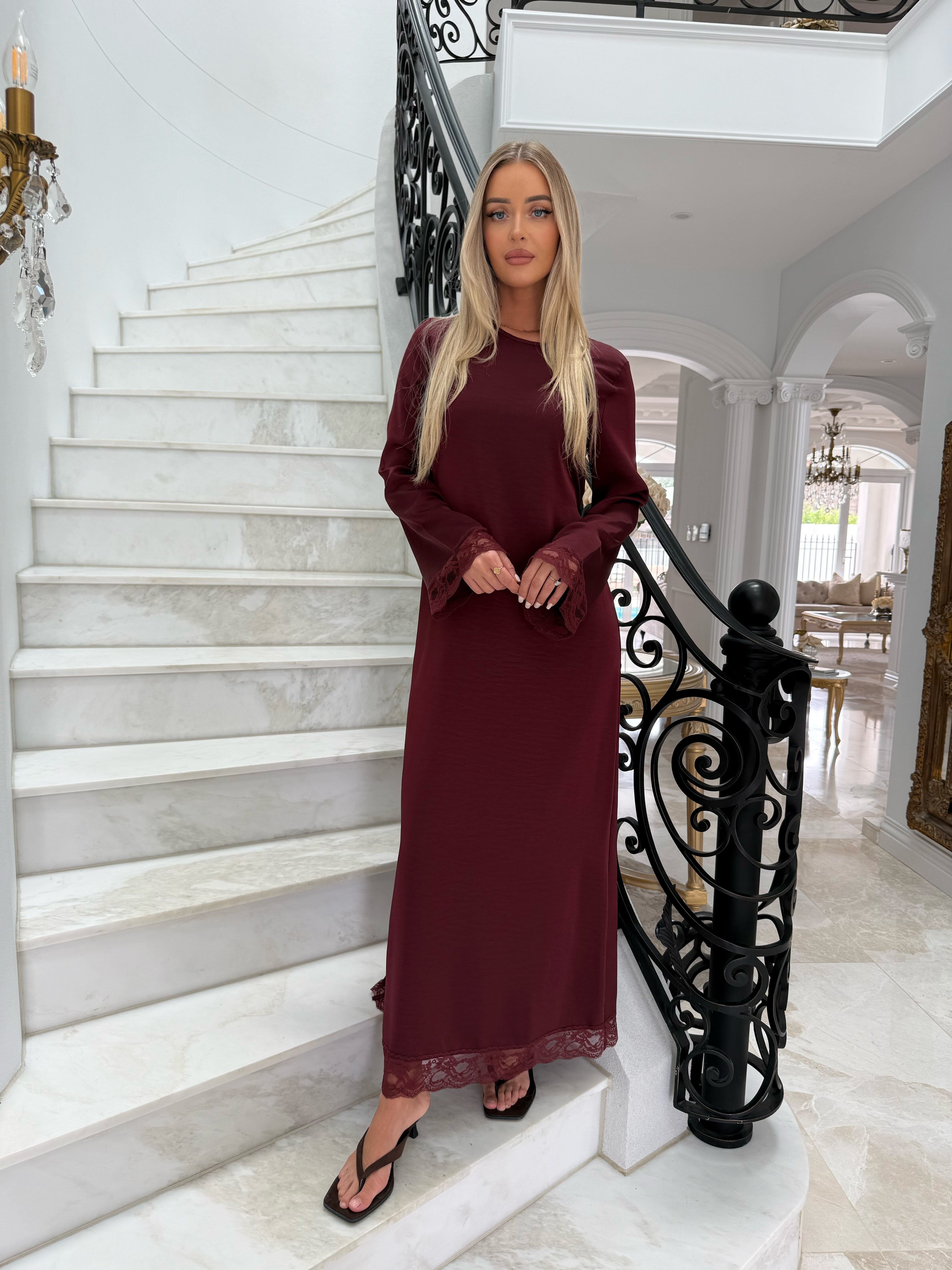 Layali Burgandy Dress