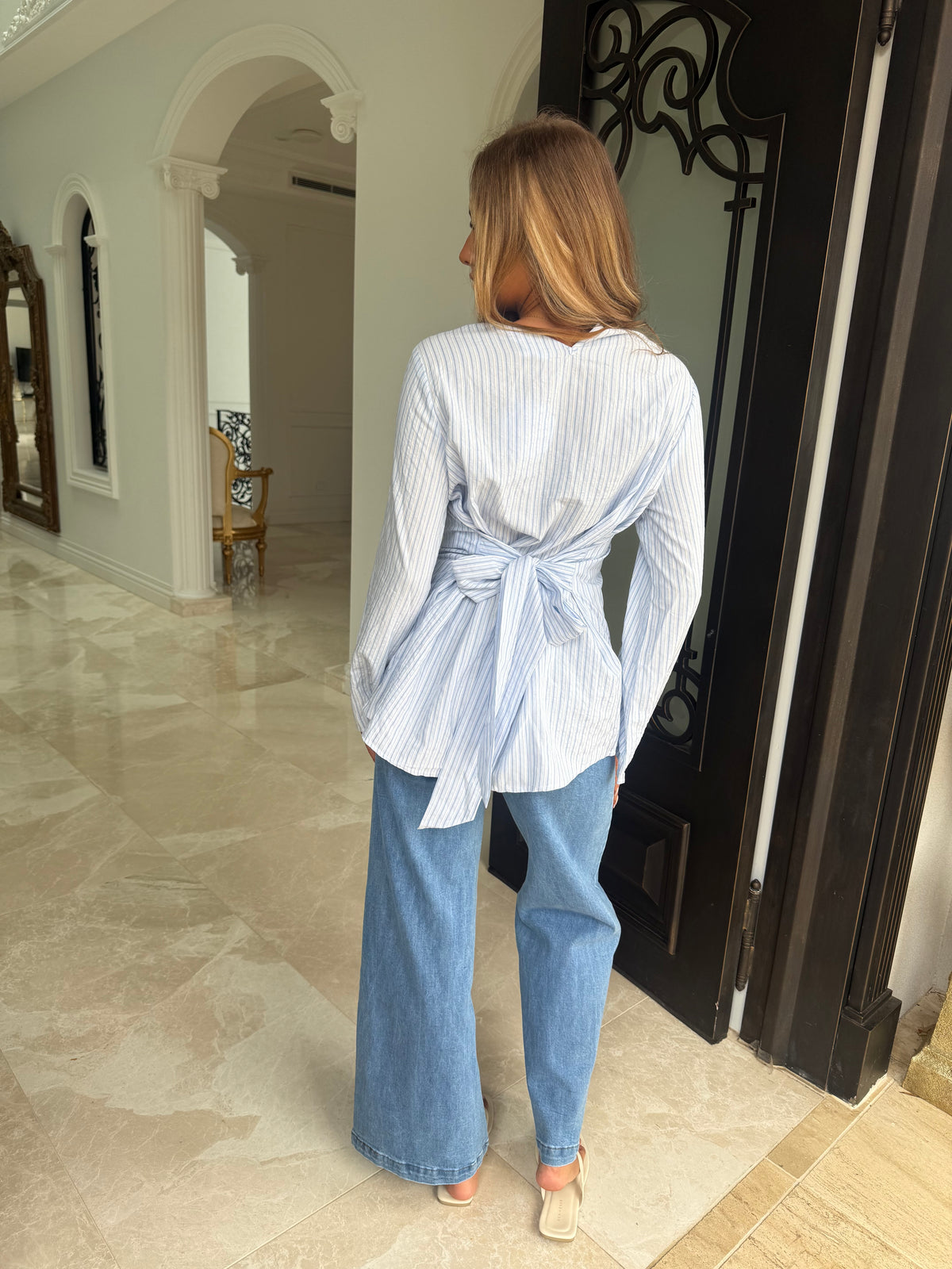 Stripe Bow Blouse