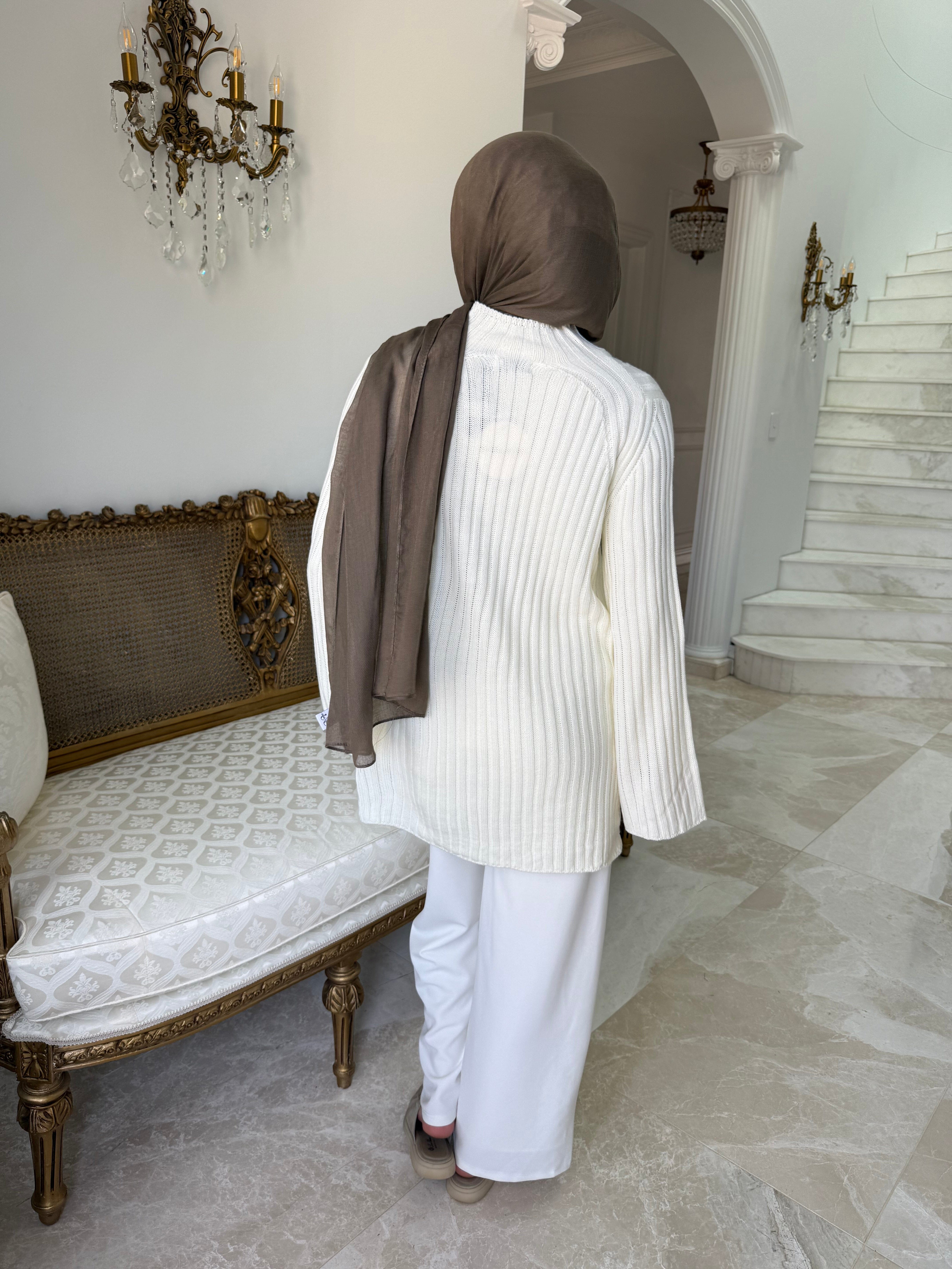 Ribbed High Neck Jumper
