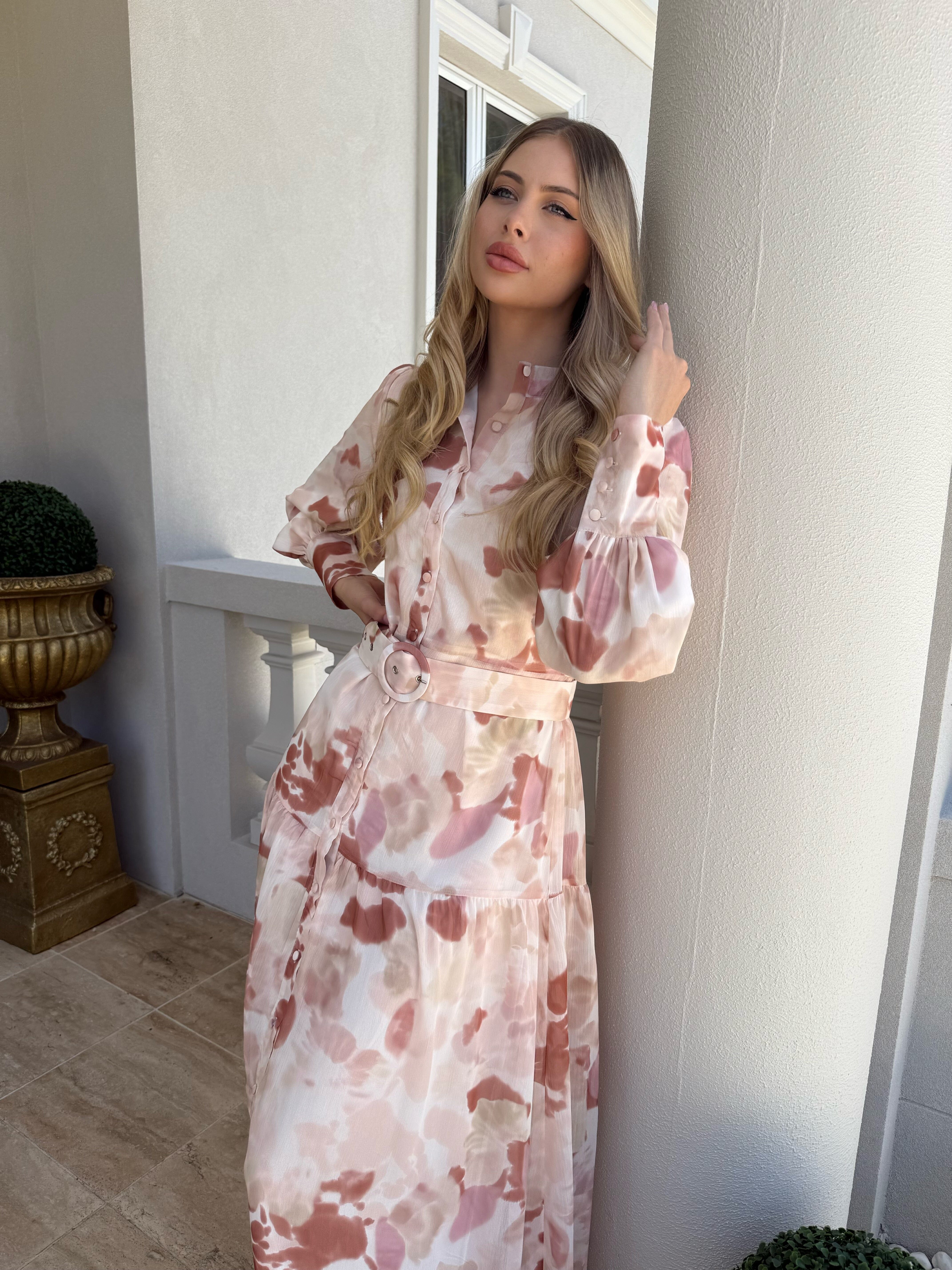 Coral Chiffon Dress