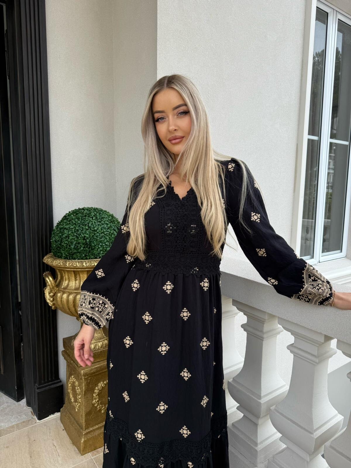 Black Embroidery Dress