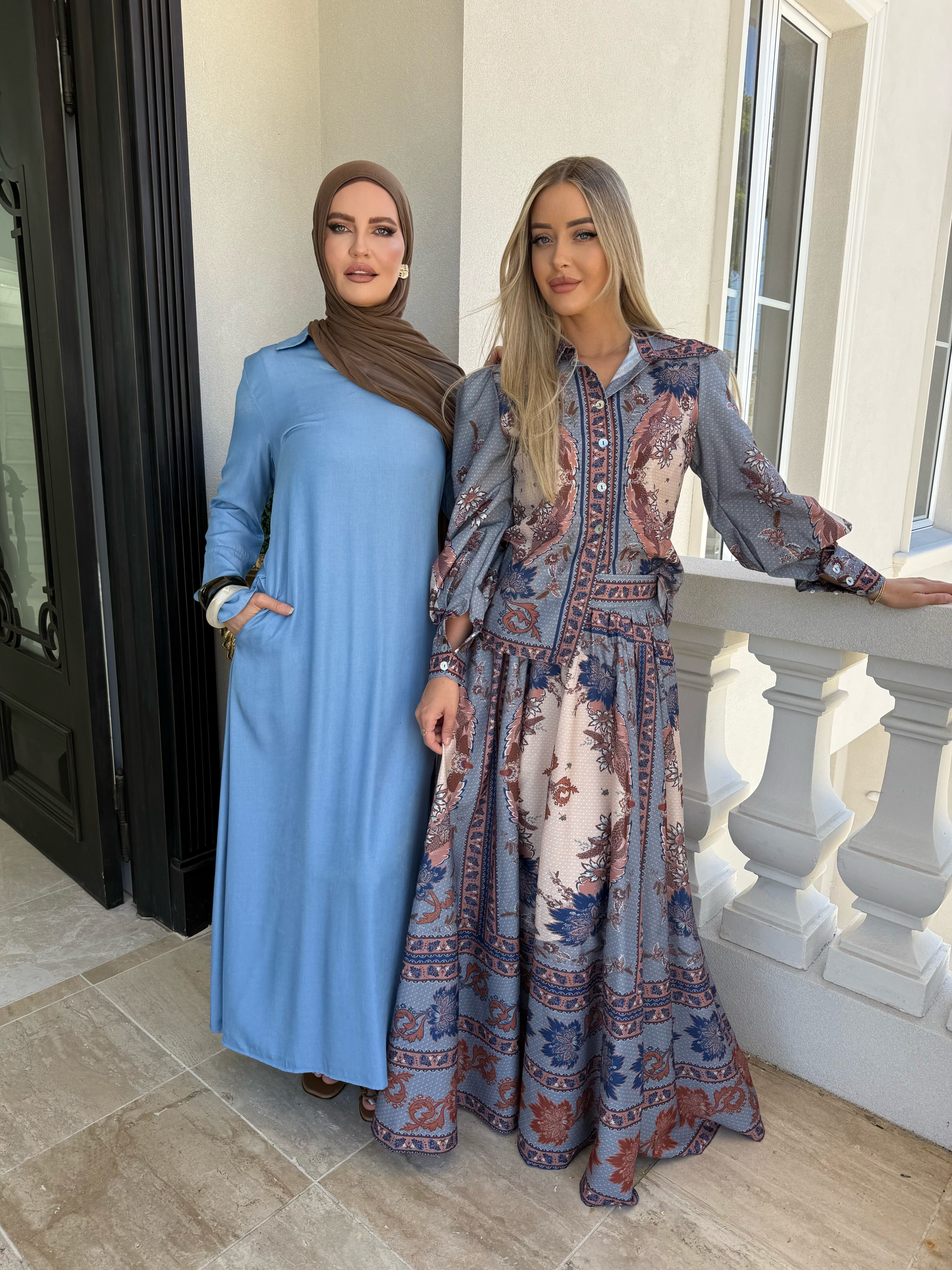 Chambray Belle Sleeve Dress