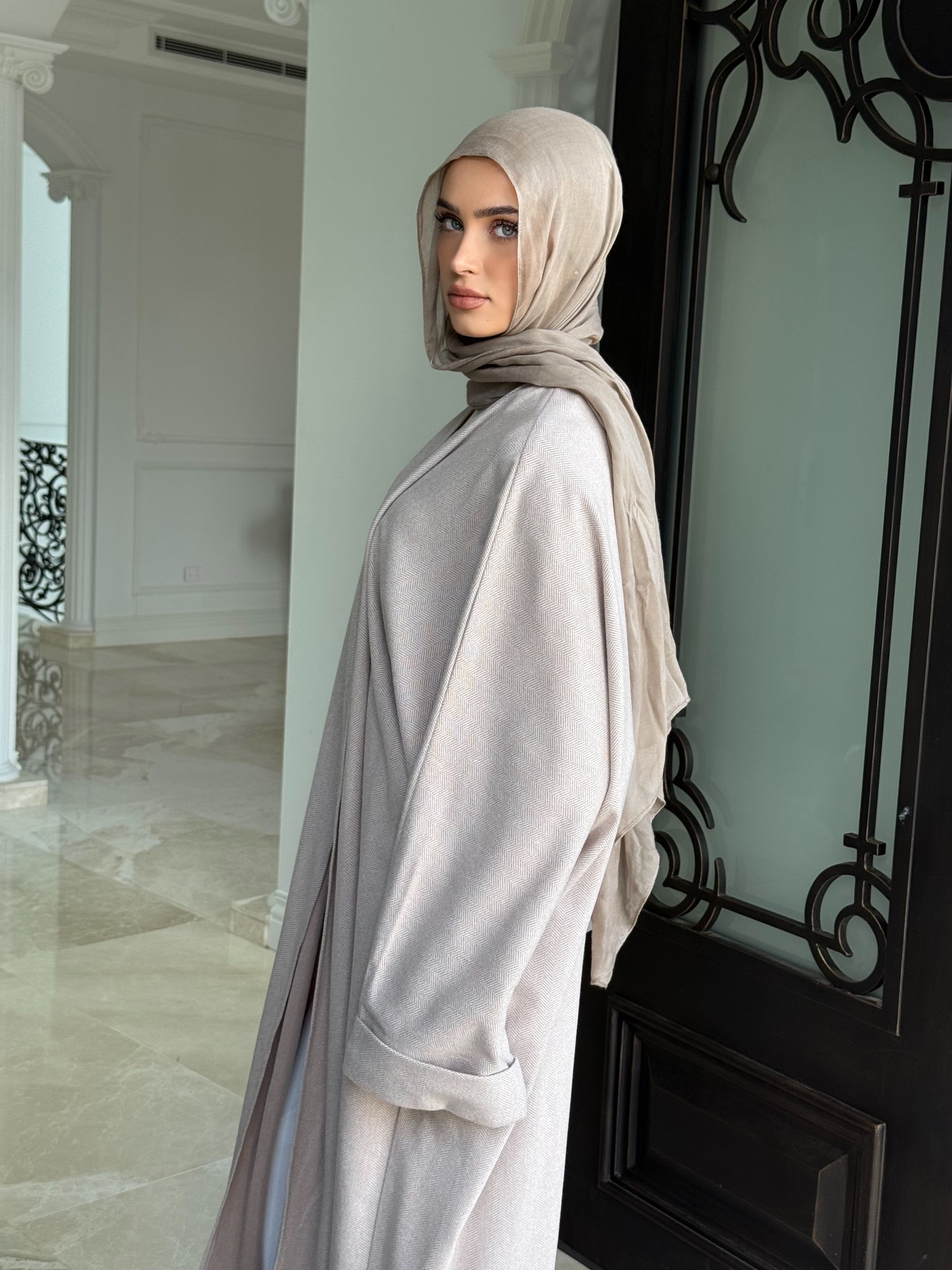 Textured Winter Open Abaya