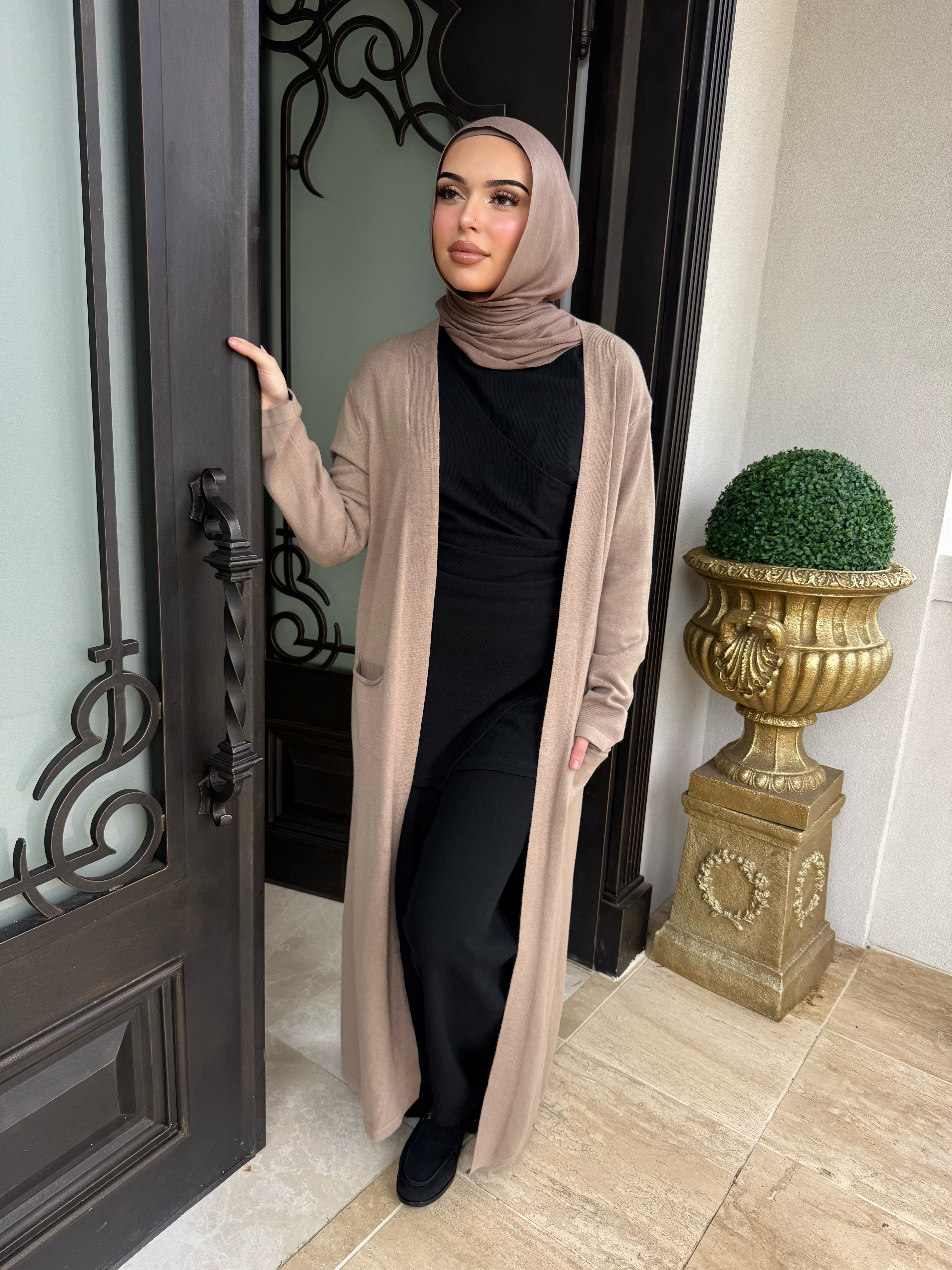 Beige Pocket Knit Cardi