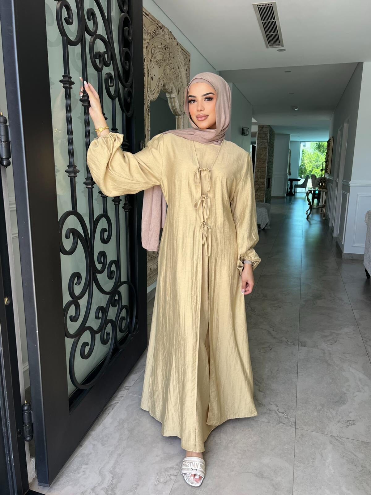 Tie Bow Abaya Set