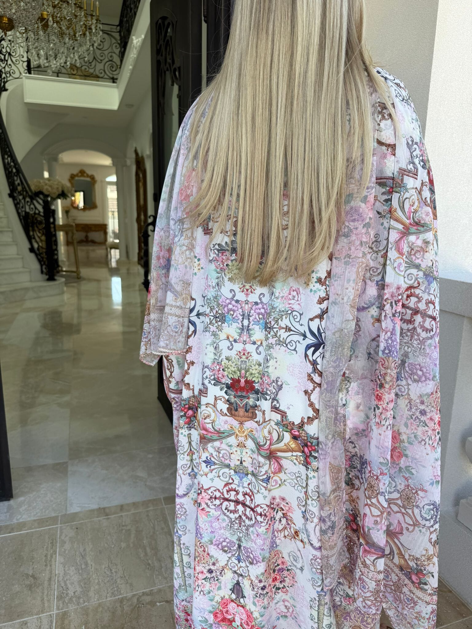 Pink Beaded Abaya