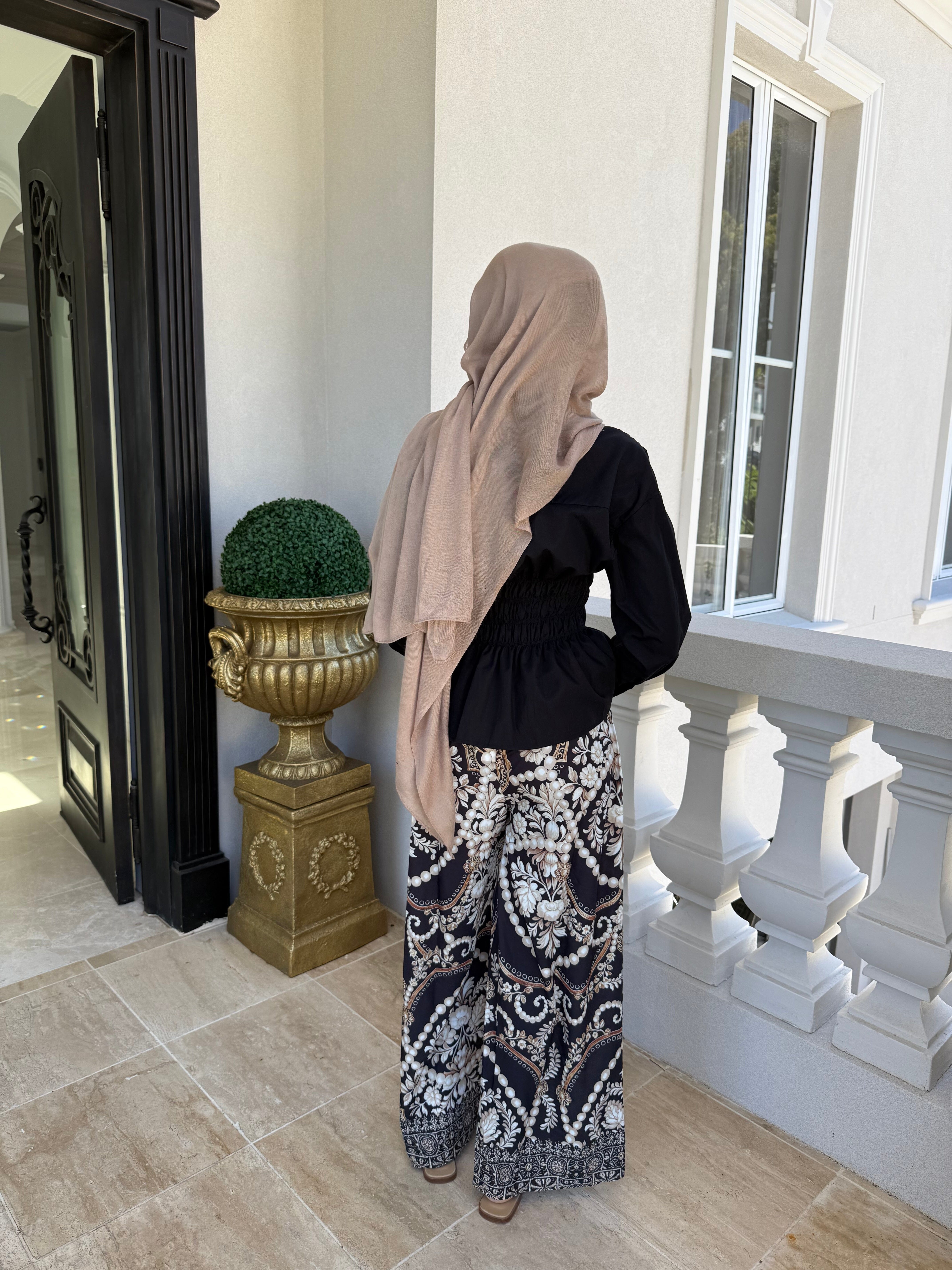 Black Delta Beaded Pants