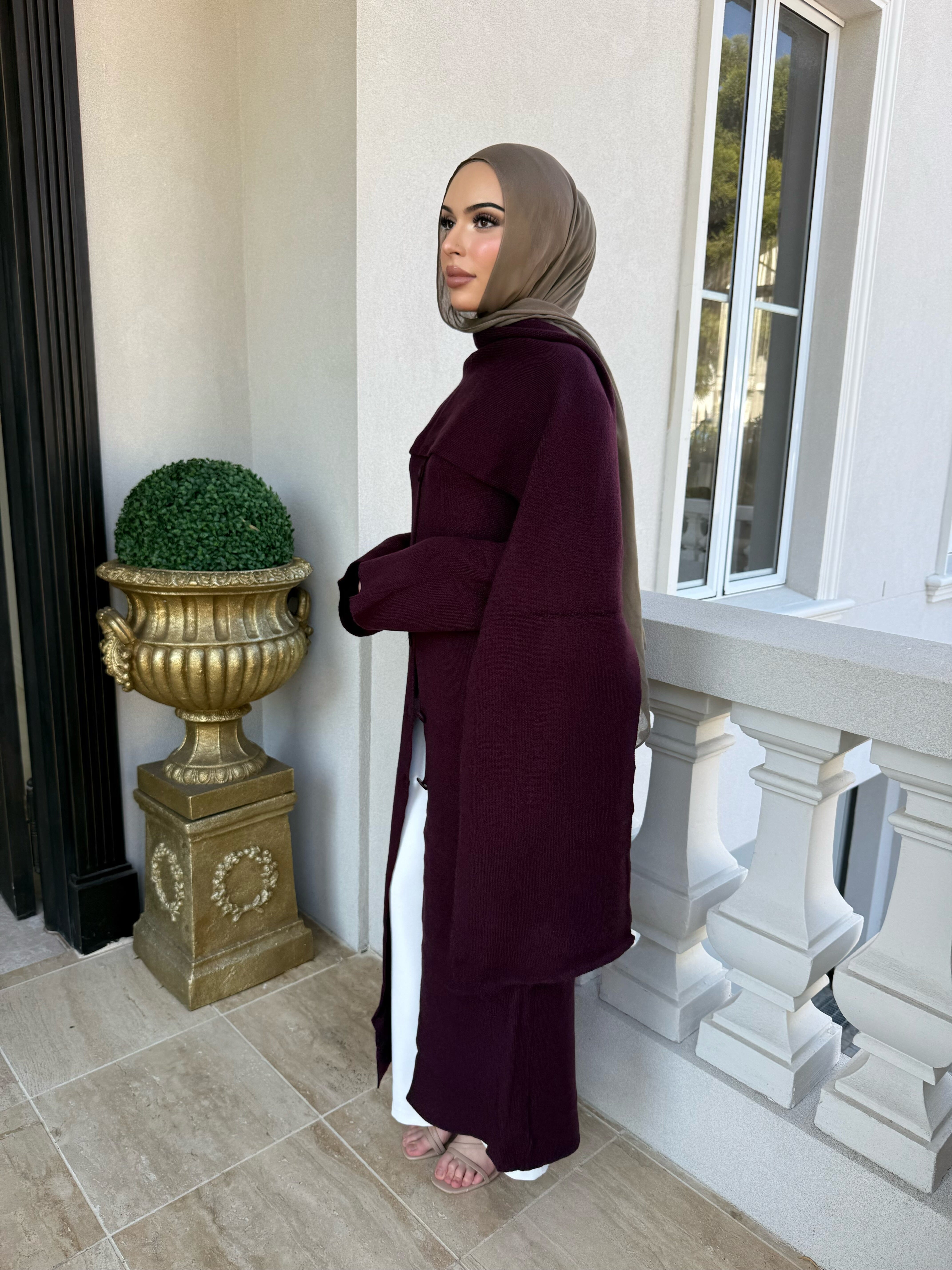 Shawl Knit Abaya