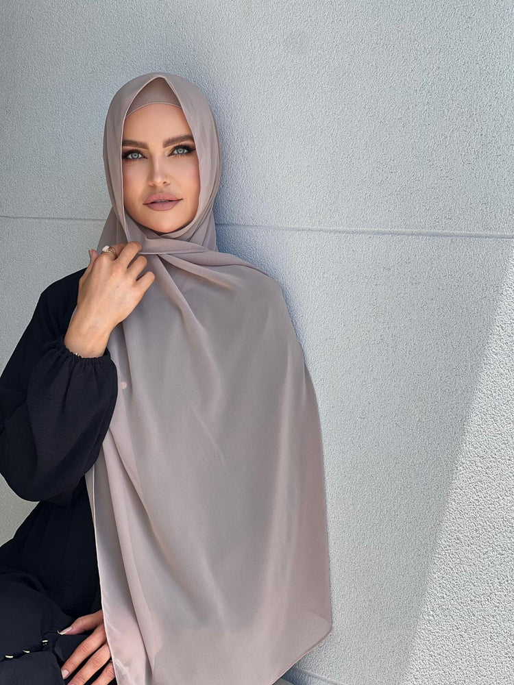 Mocha Chiffon Hijab Set