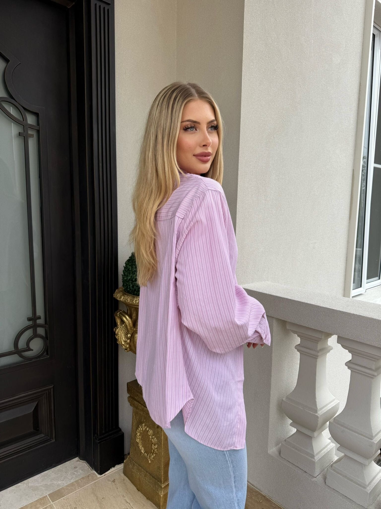 Gathered Stripe Shirt