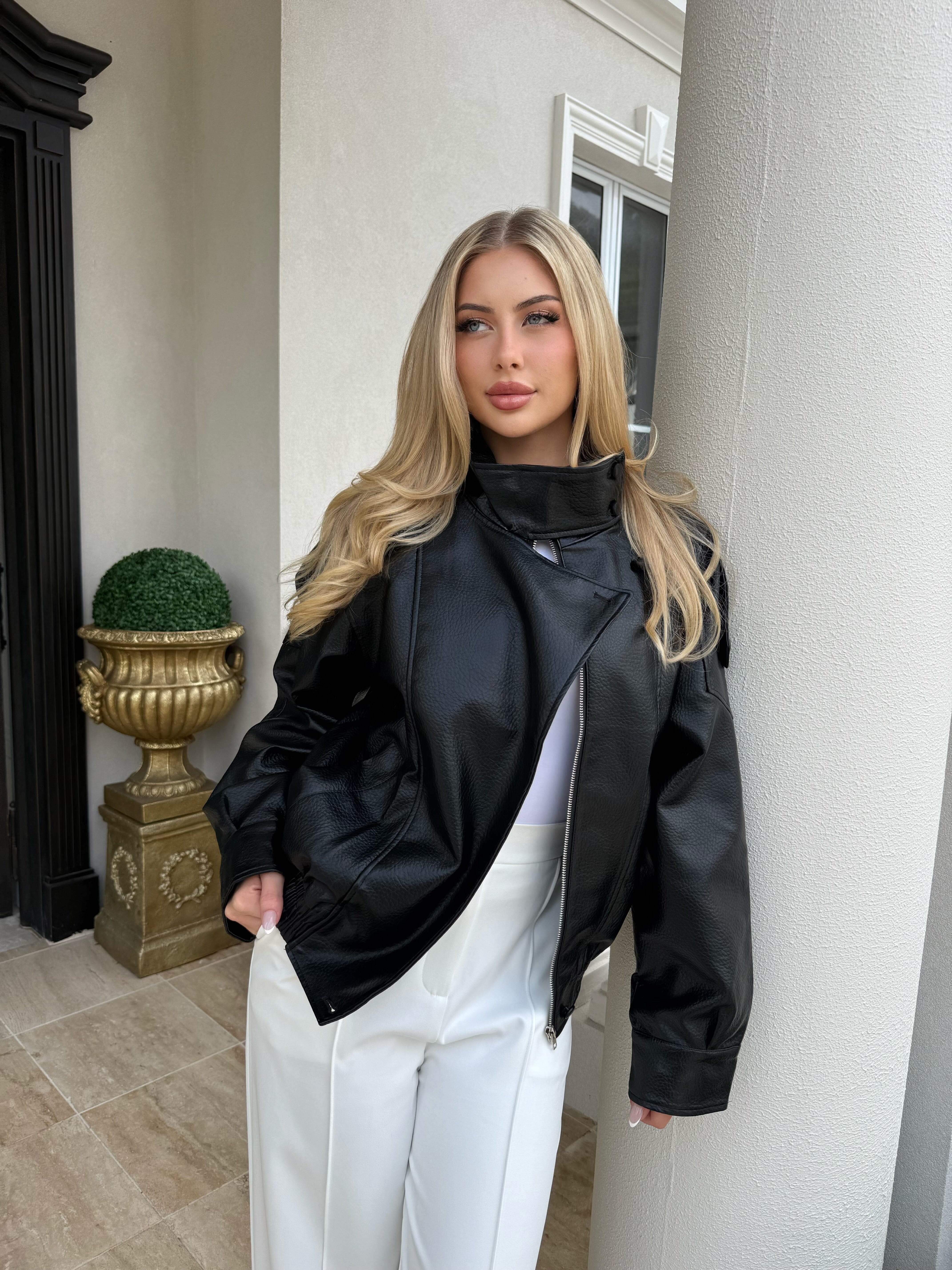 Leather Zip Trench